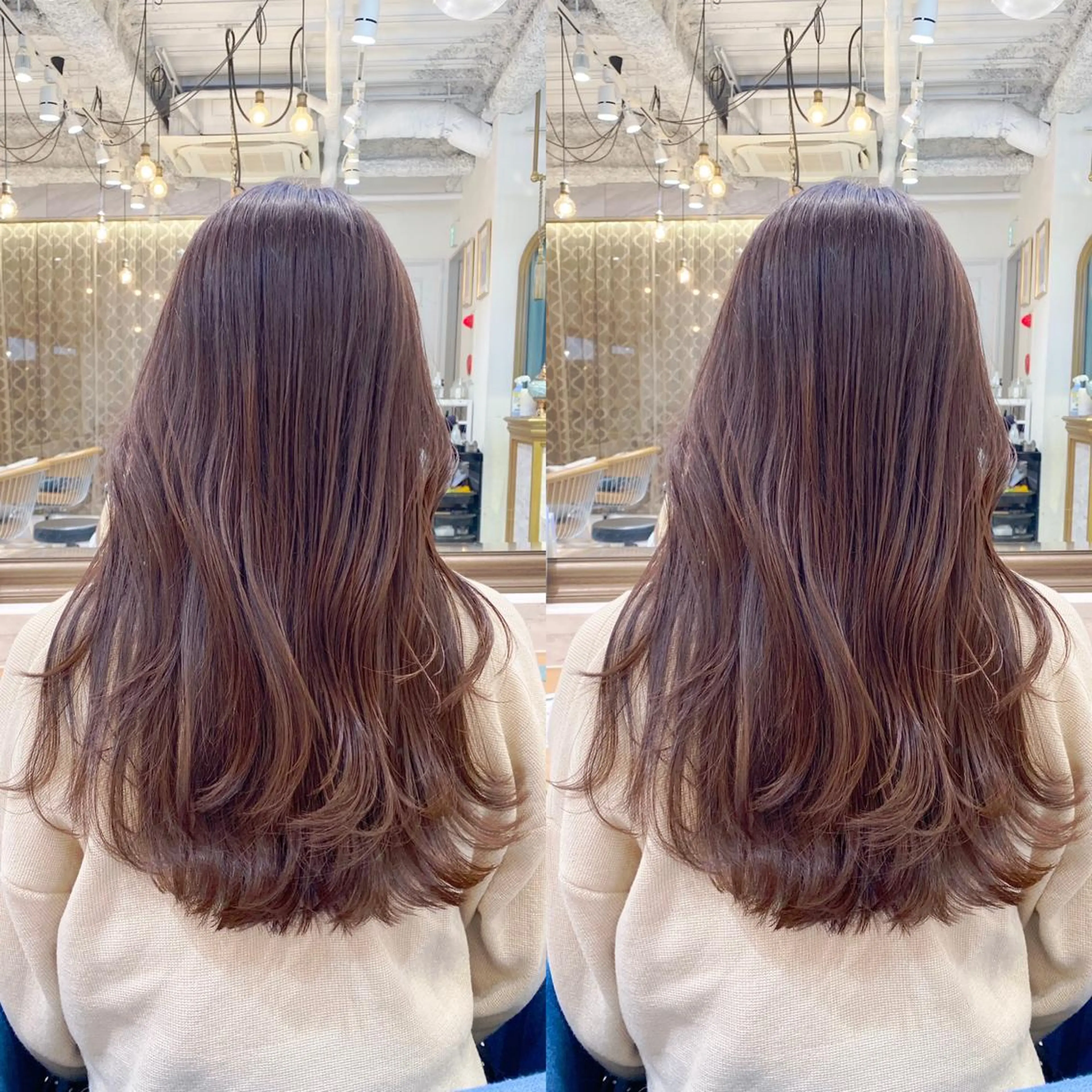 ミディアム カット ヘアカラー トリートメント レイヤーカット /透明感カラー西田のヘアスタイル