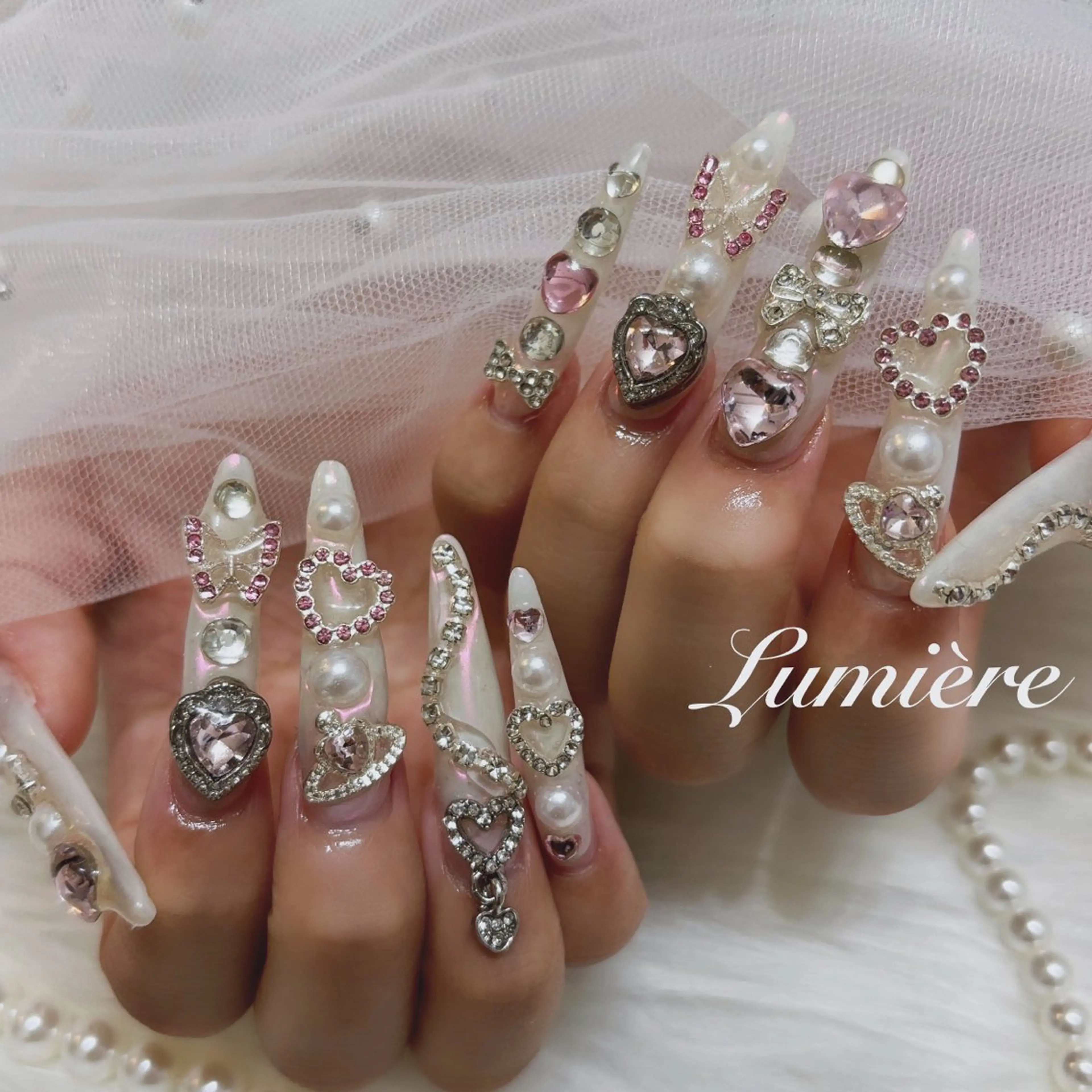 ネイル ロングネイル スーパーロングネイル ハンドネイル Nail salon Lumièreのネイルデザイン