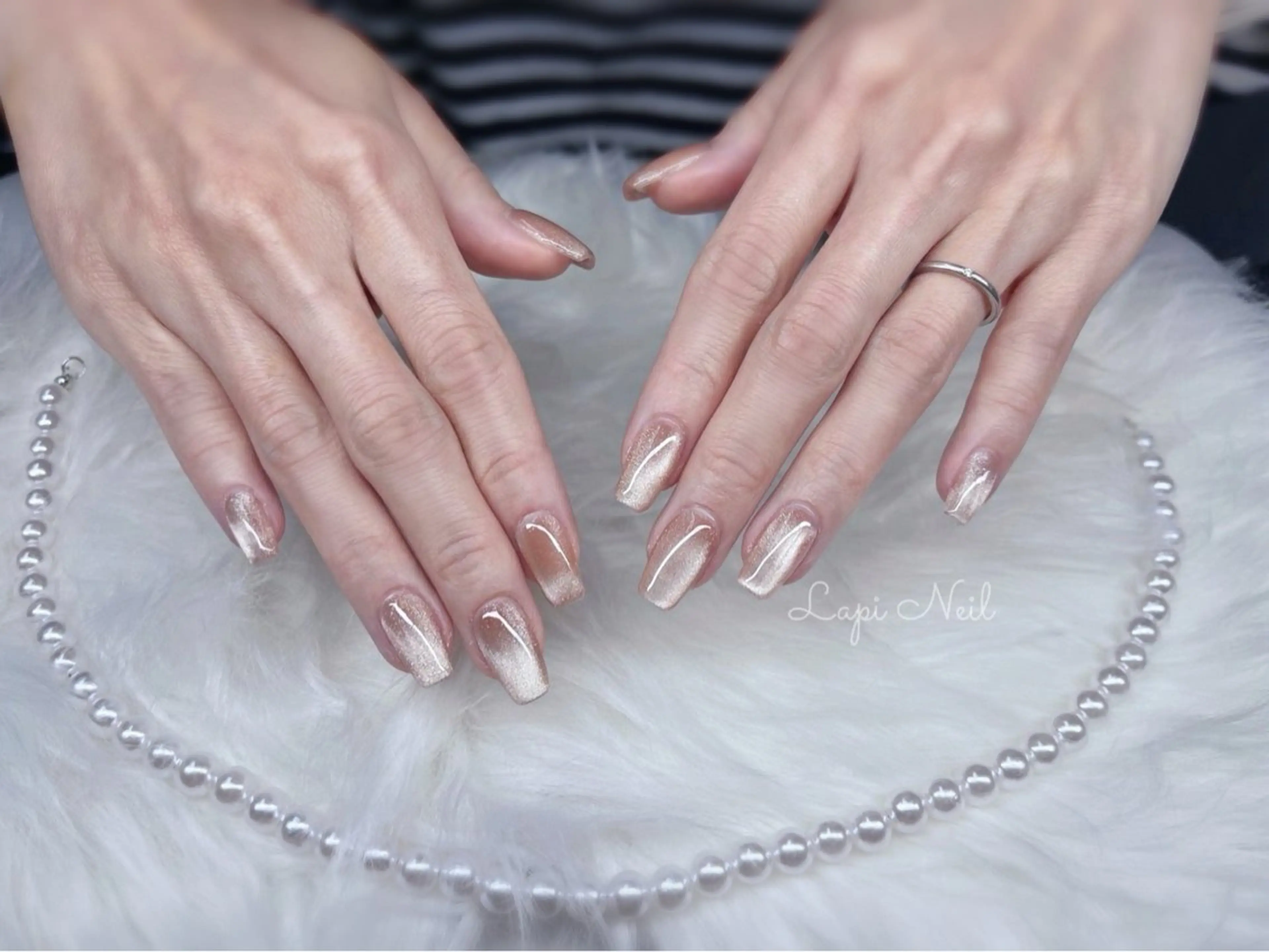 ネイル ハンドネイル Lapi Nail 🩷長さ出し特化のネイルデザイン
