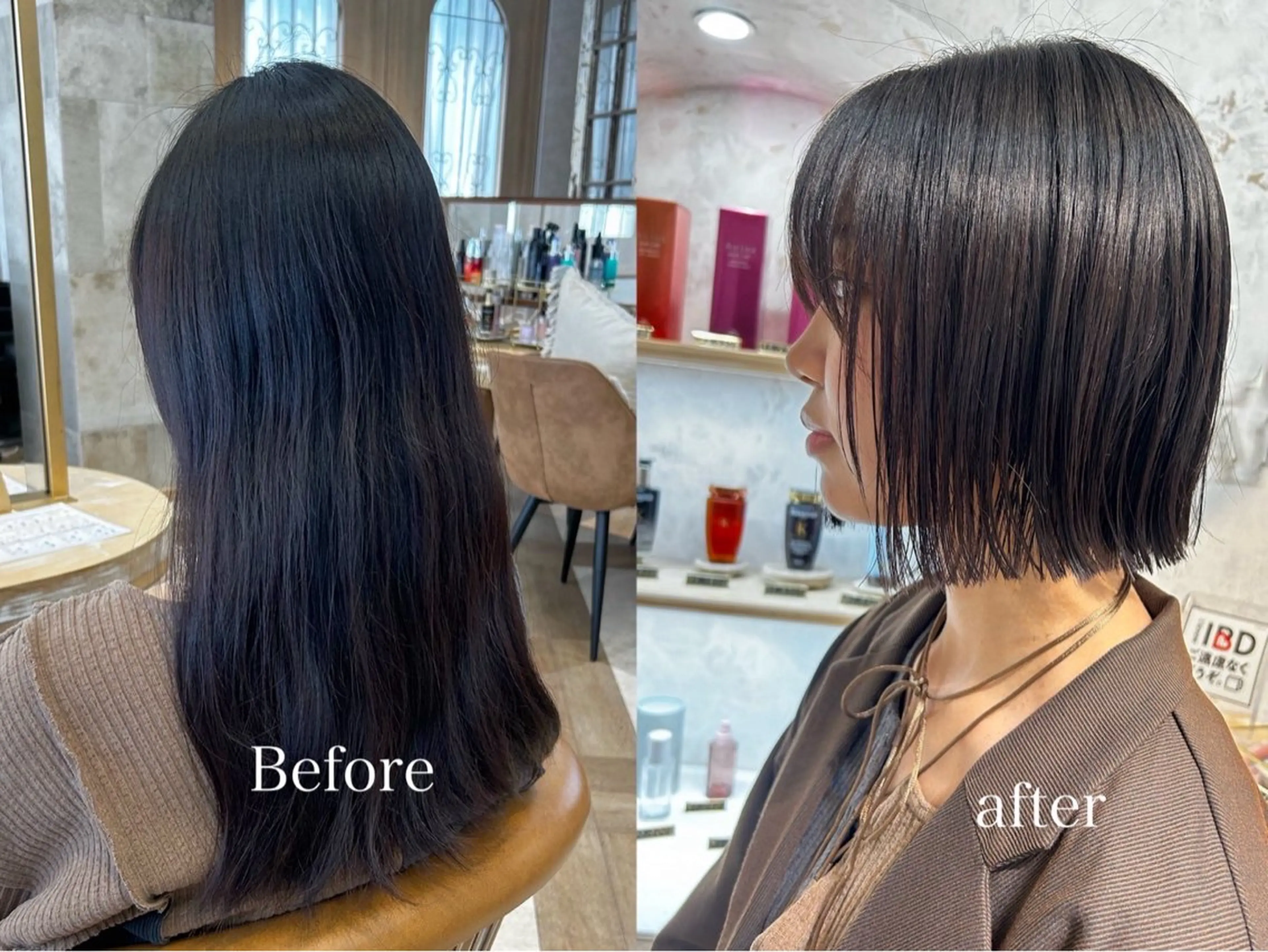 ミディアム カット ヘアカラー トリートメント Lond roseのヘアスタイル