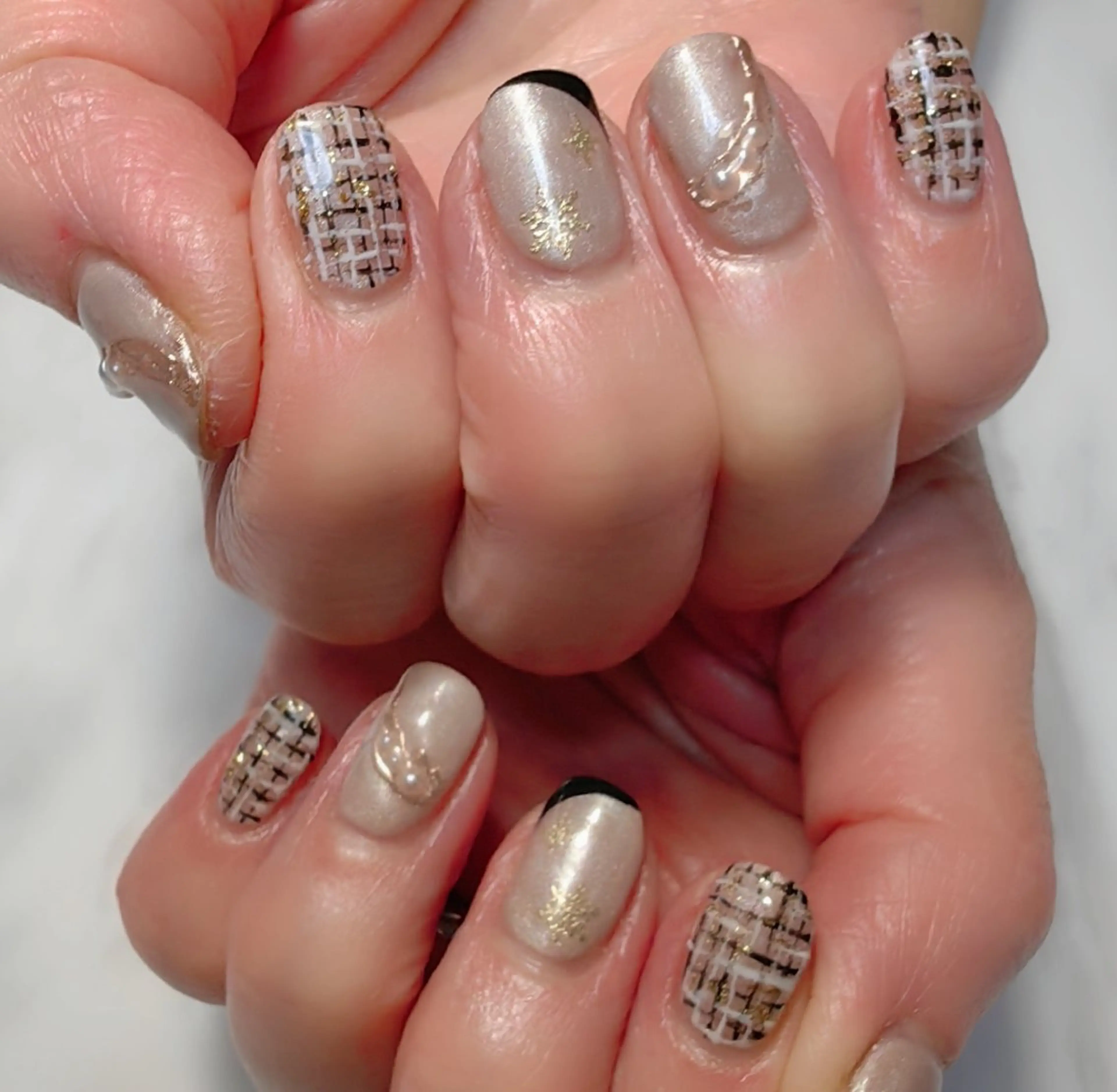 ネイル ツイードネイル ハンドネイル reve あやののネイルデザイン