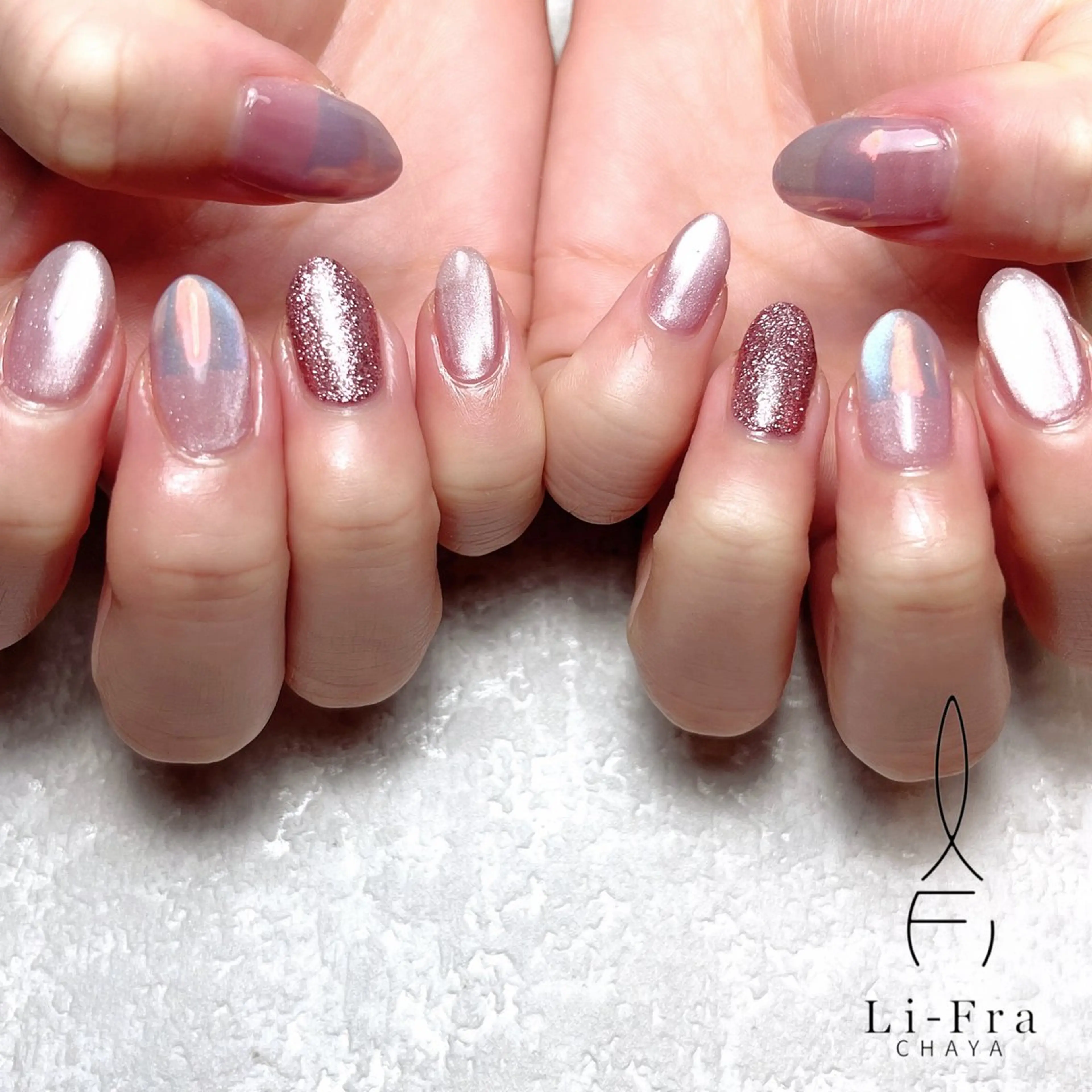 ネイル オーロラネイル マグネットネイル ハンドネイル フットネイル Li-Fra 神野さやのネイルデザイン