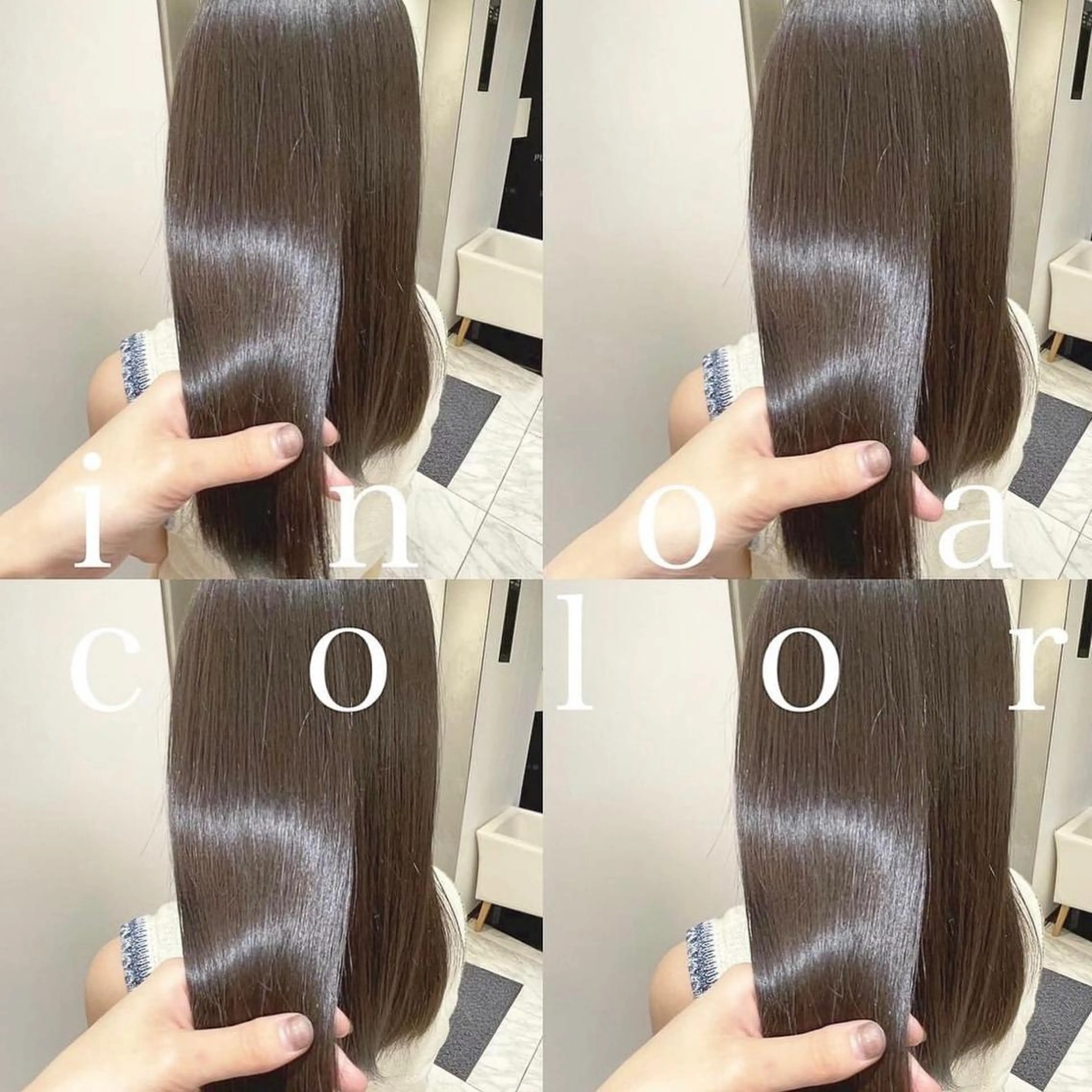 セミロング カラー ヘアカラー トリートメント 垢抜けヘア 韓国ヘア銀座近下菜央のヘアスタイル