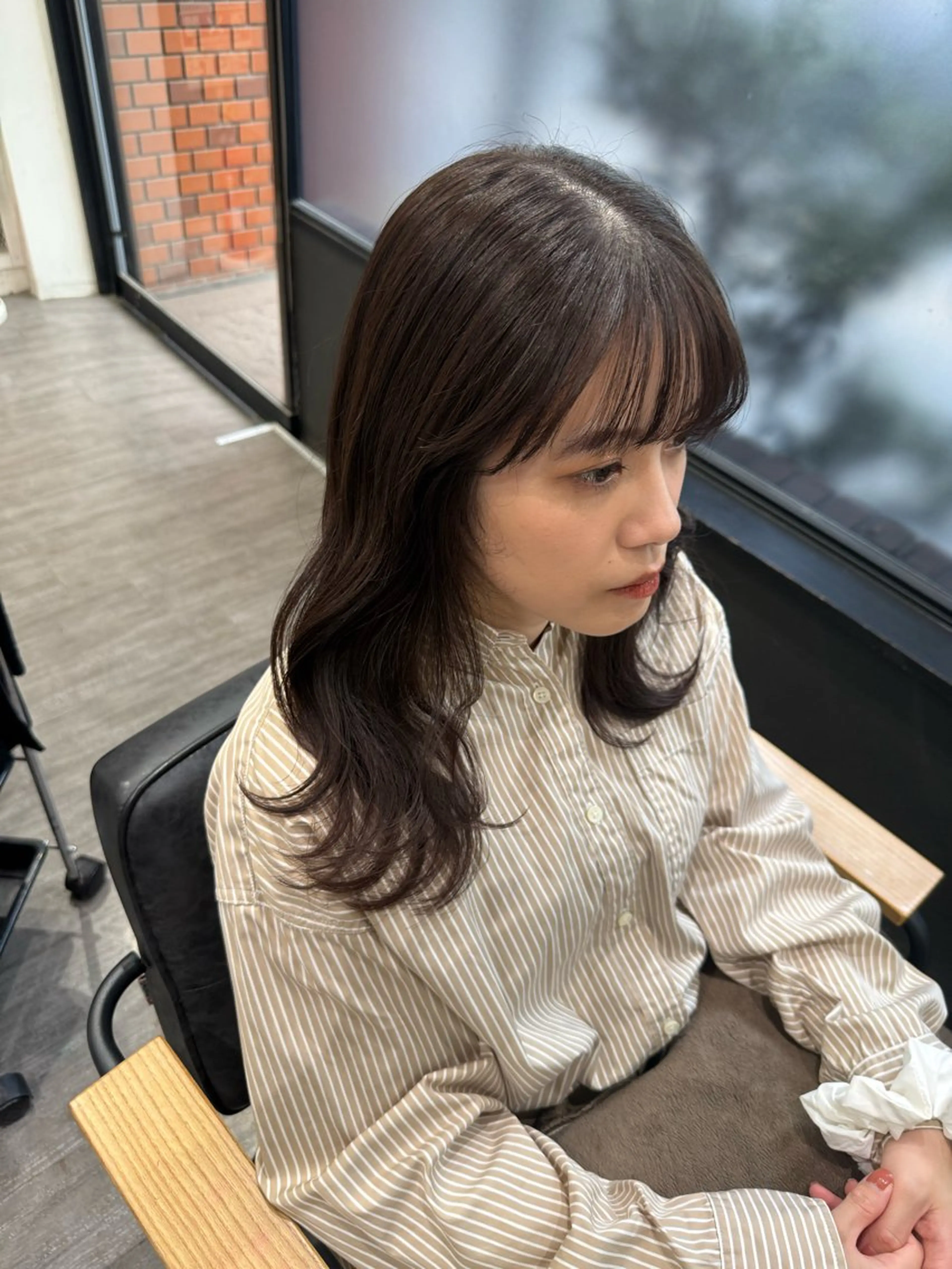 セミロング カラー カット ヘアカラー トリートメント 艶髪レイヤー上田 紗也🇰🇷💗のヘアスタイル