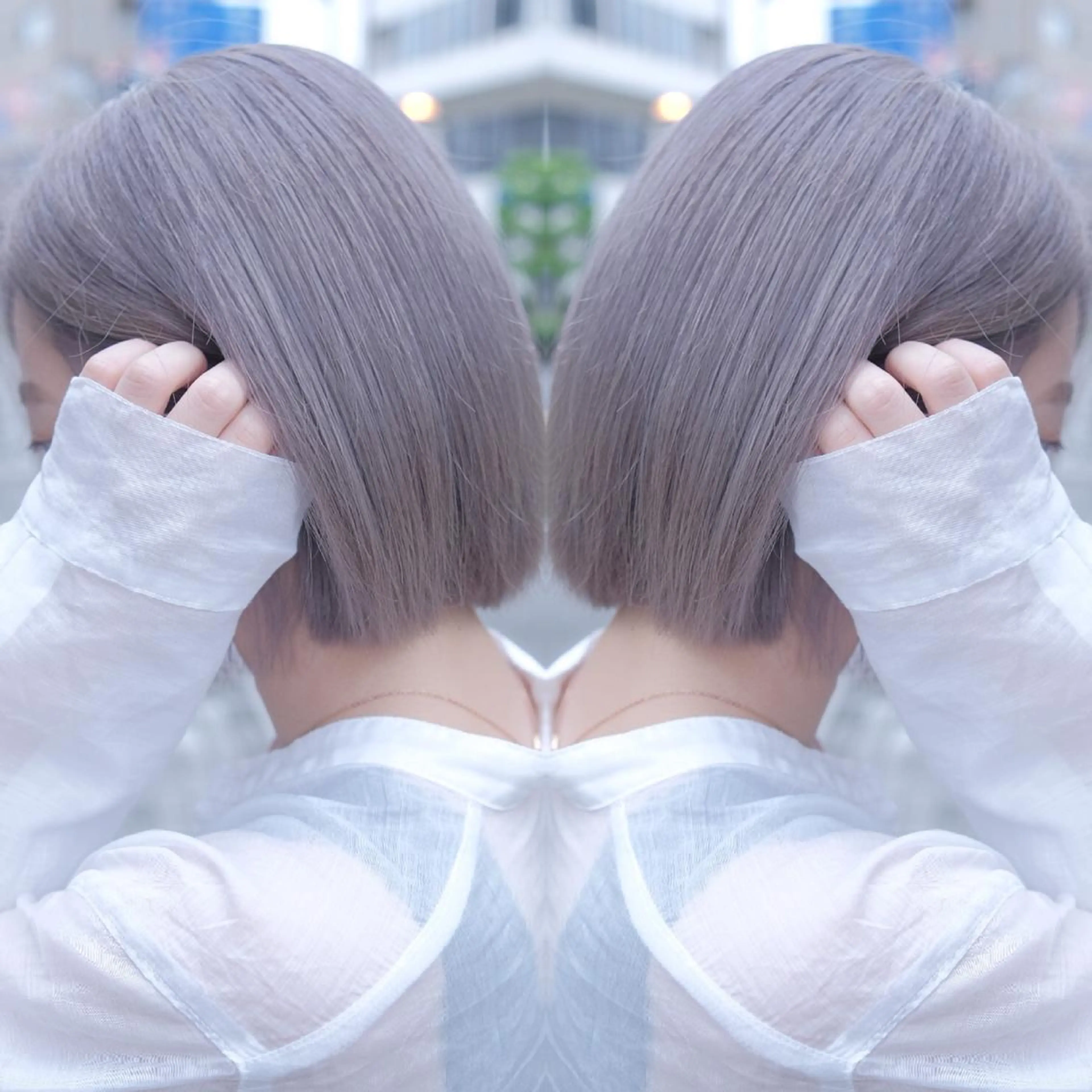 ミディアム カラー ヘアアレンジ ブリーチ カット ヘアカラー トリートメント 竹内啓太 ボブのヘアスタイル