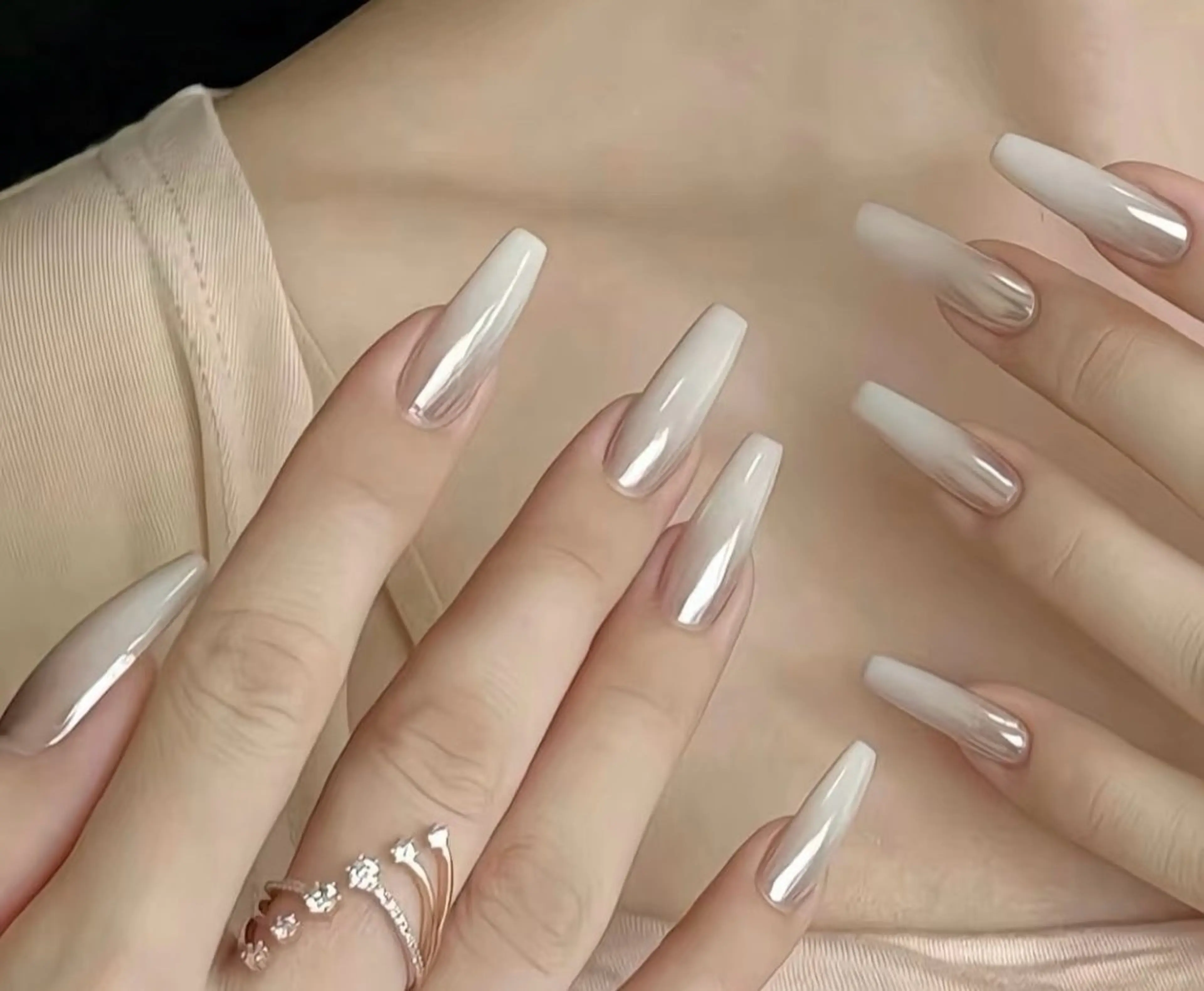 ネイル アートネイル オーロラネイル チークネイル フレンチネイル ガラスフレンチ ハンドネイル 🎀🎀YooLi Nail Salonのネイルデザイン