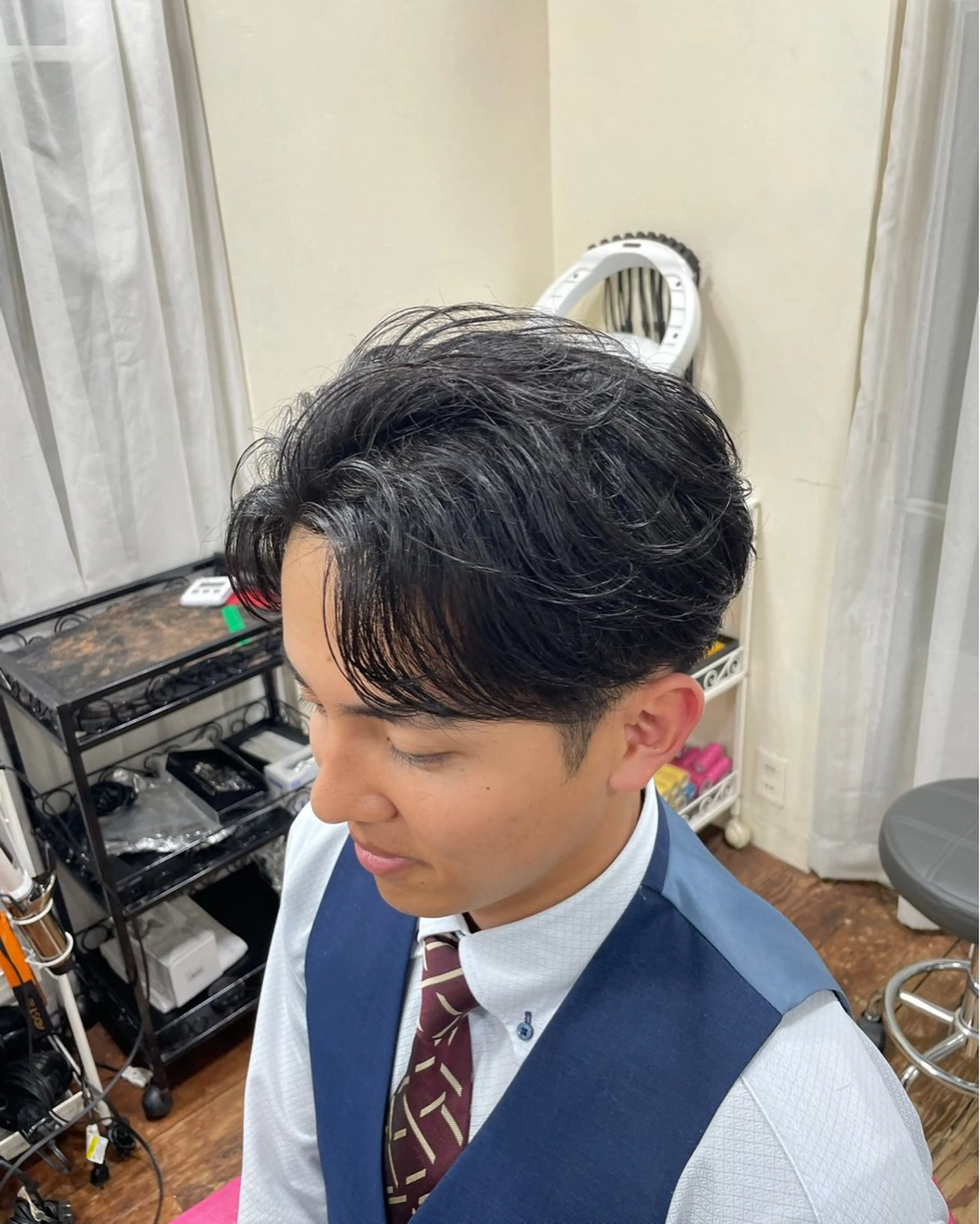 ショート パーマ メンズ カット パーマ 姫路アンメリーアン ダンのヘアスタイル