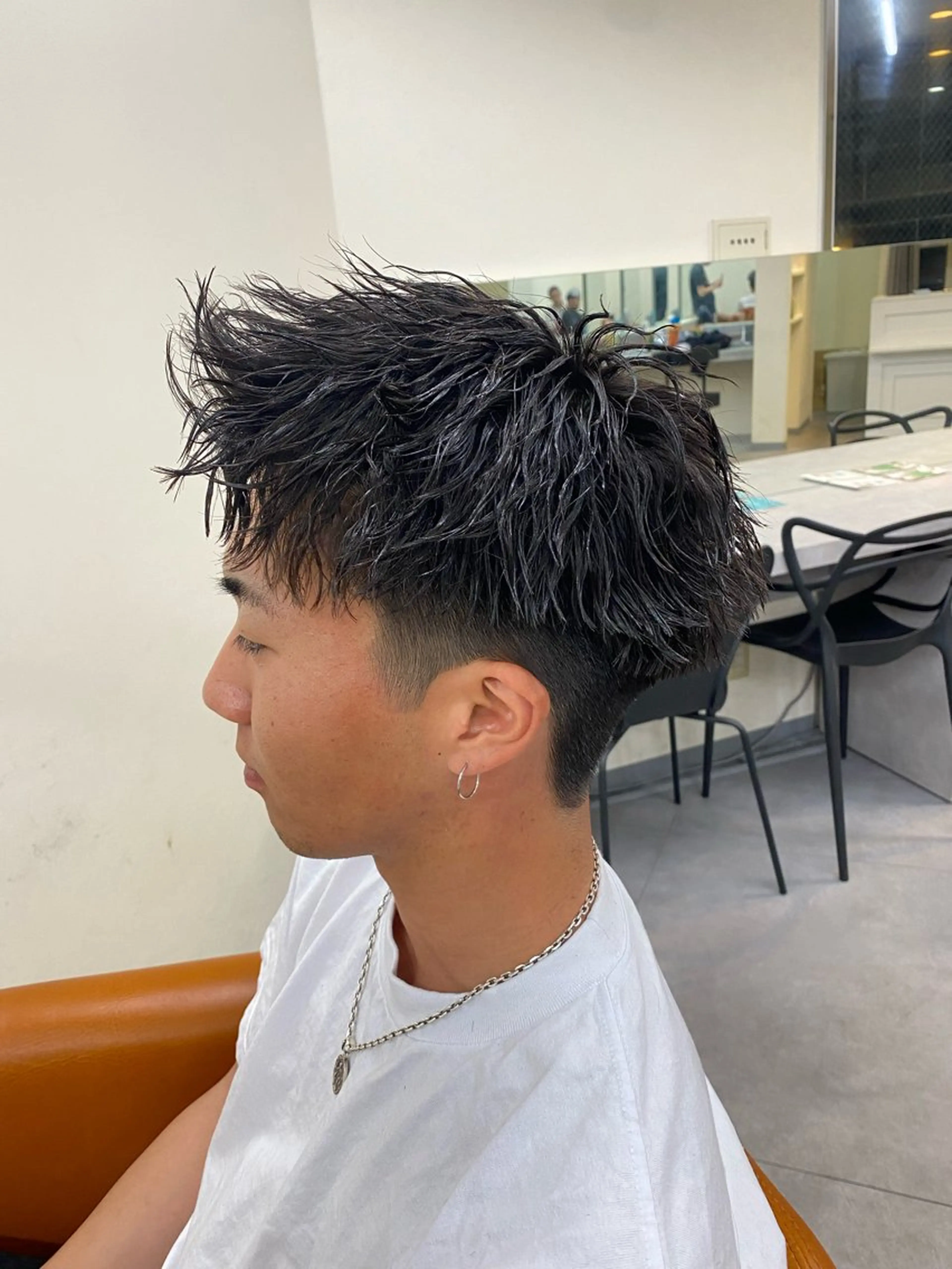 メンズ センターパート フェードカット マッシュ メンズパーマ メンズツイストパーマ パーマ／京都駅 ／メンズ/藤井　翔のヘアスタイル