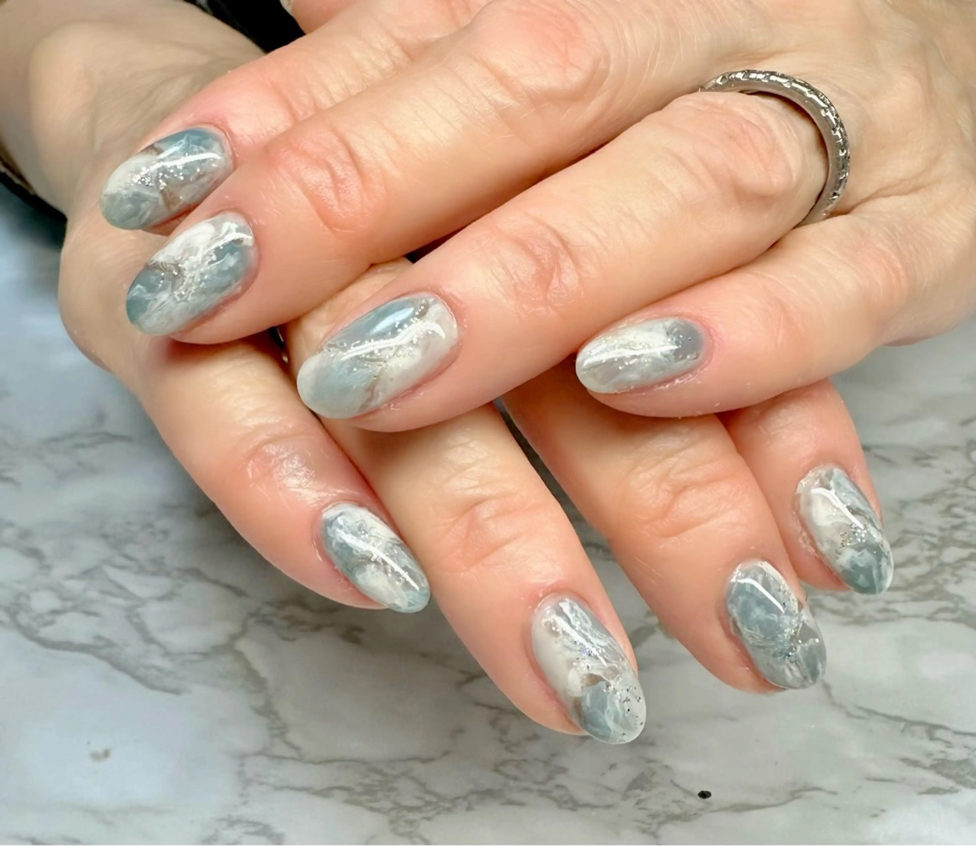 ネイル アートネイル ニュアンスネイル ワンカラーネイル 春ネイル M.N_ nailのネイルデザイン