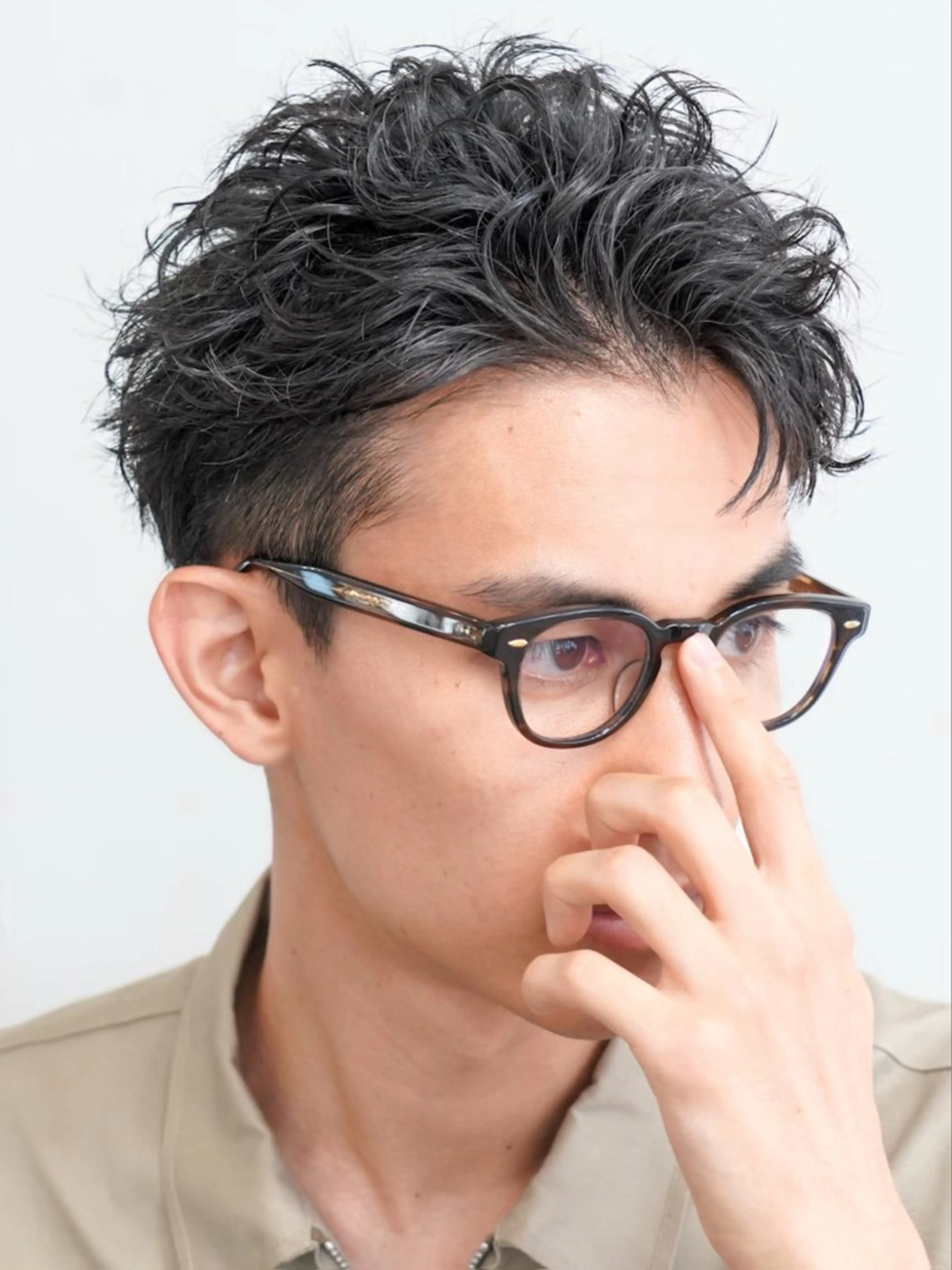 メンズカット+ショートパーマ￥15000 #原宿#波巻きパーマ#韓国ウルフの写真