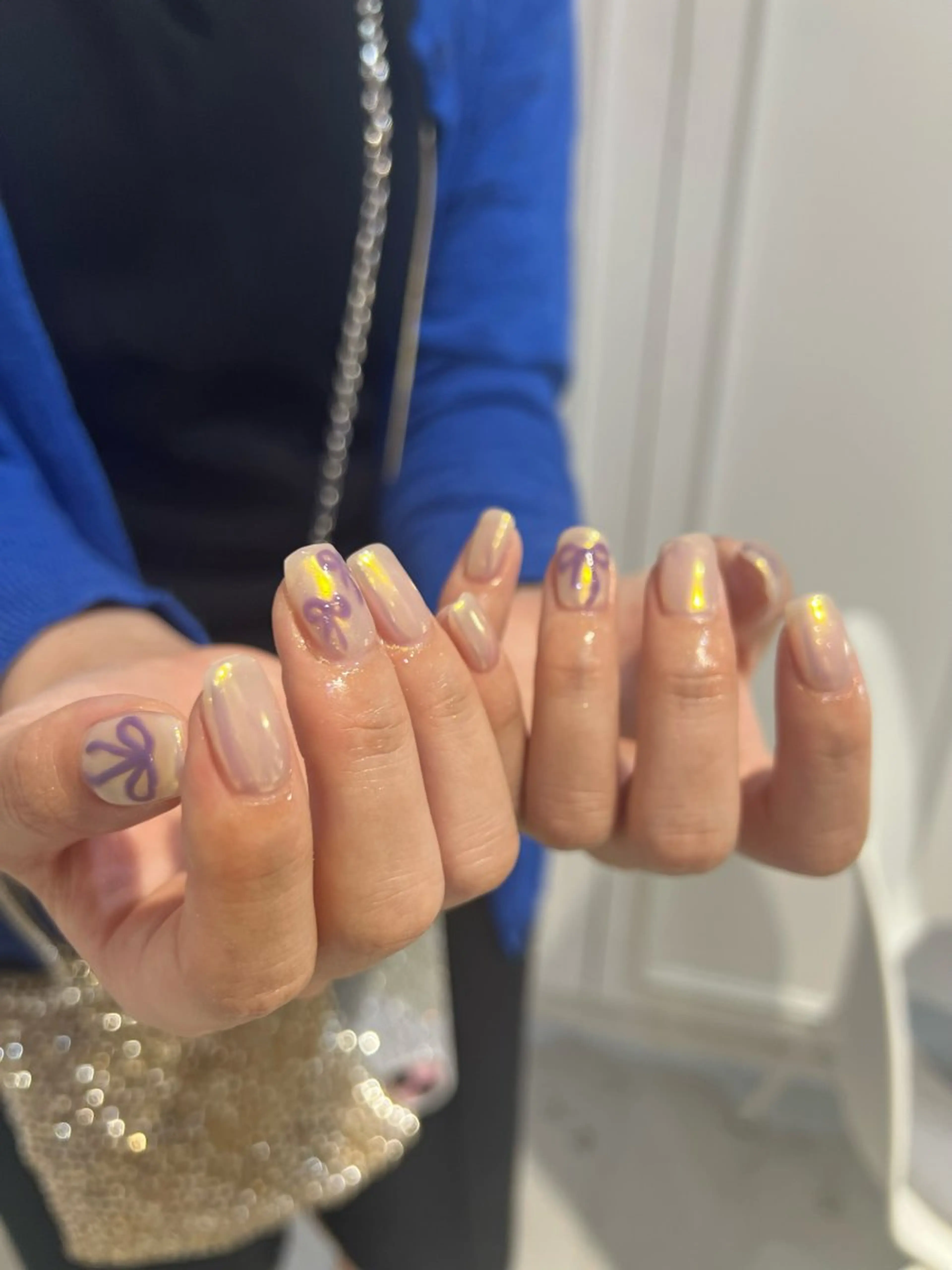 ネイル リボン ハンドネイル uri☺︎︎ natsumiのネイルデザイン