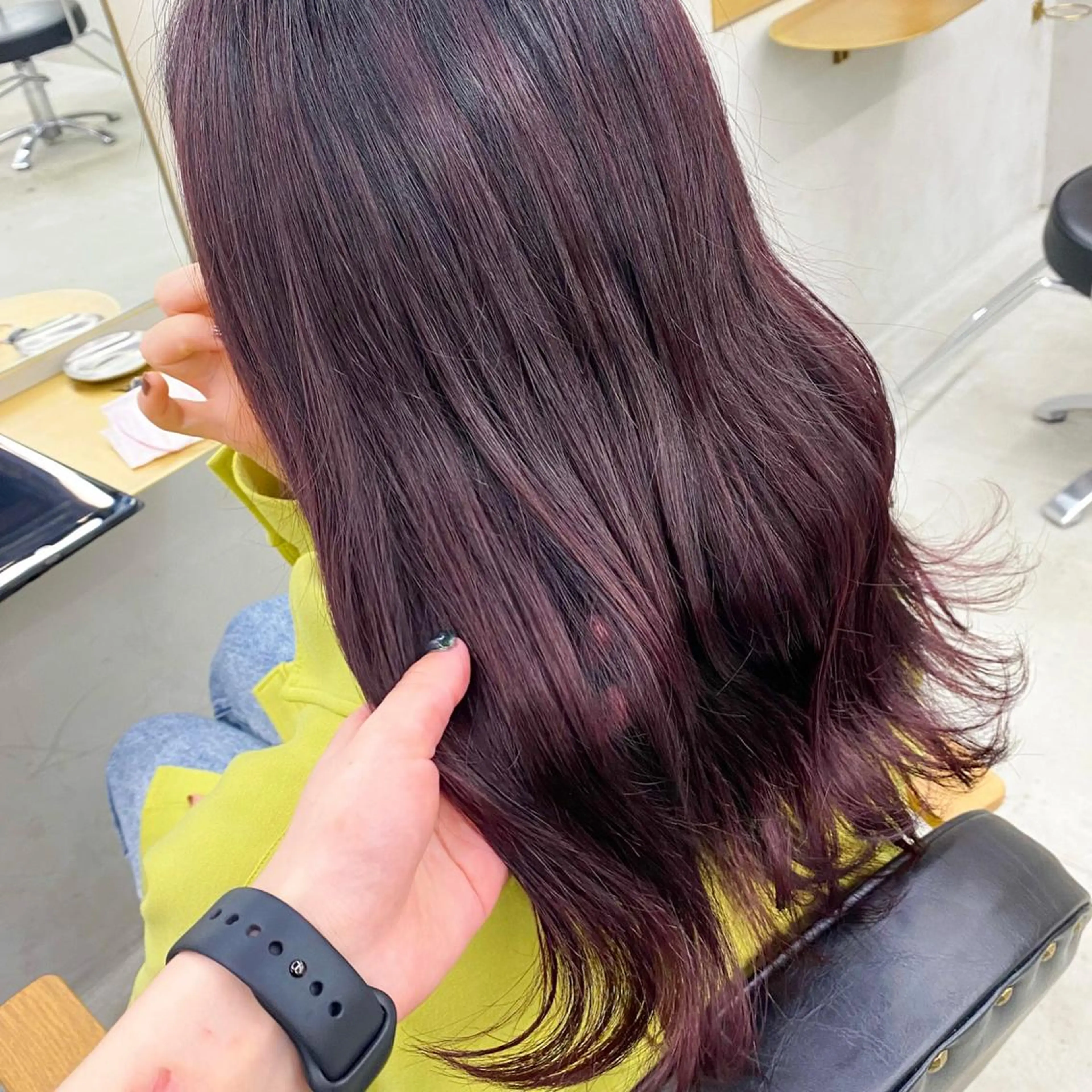 ミディアム カラー ブリーチ ブリーチなしカラー 村田 春歌のヘアスタイル