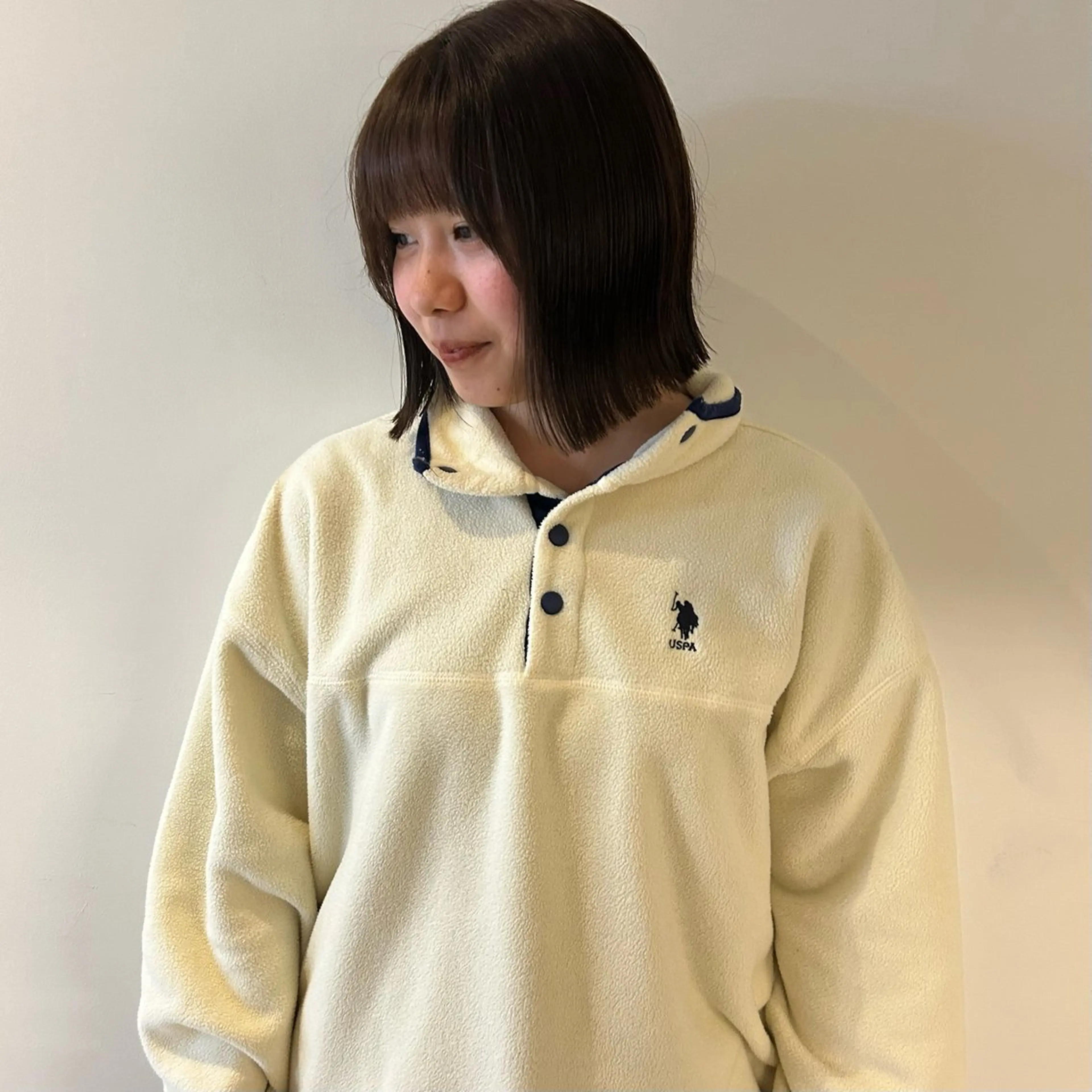 ショート カラー 切りっぱなしボブ ボブ 顔まわりレイヤー 顔周りカット 姫カット nonoka オリーブ/グレージュのヘアスタイル