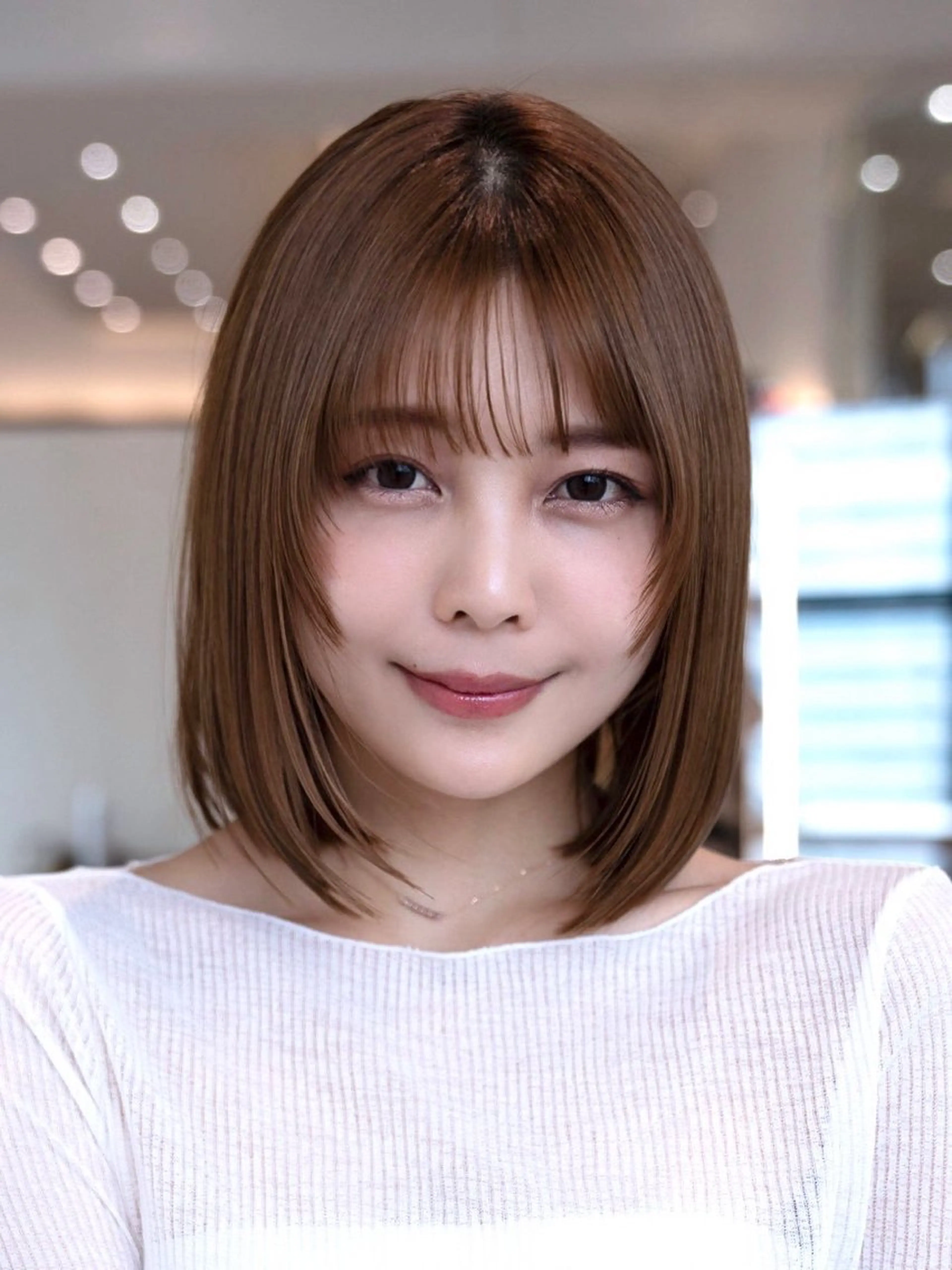 ミディアム カラー カット トリートメント 渋谷/レイヤーボブ・ 韓国ボブ特化/楓のヘアスタイル