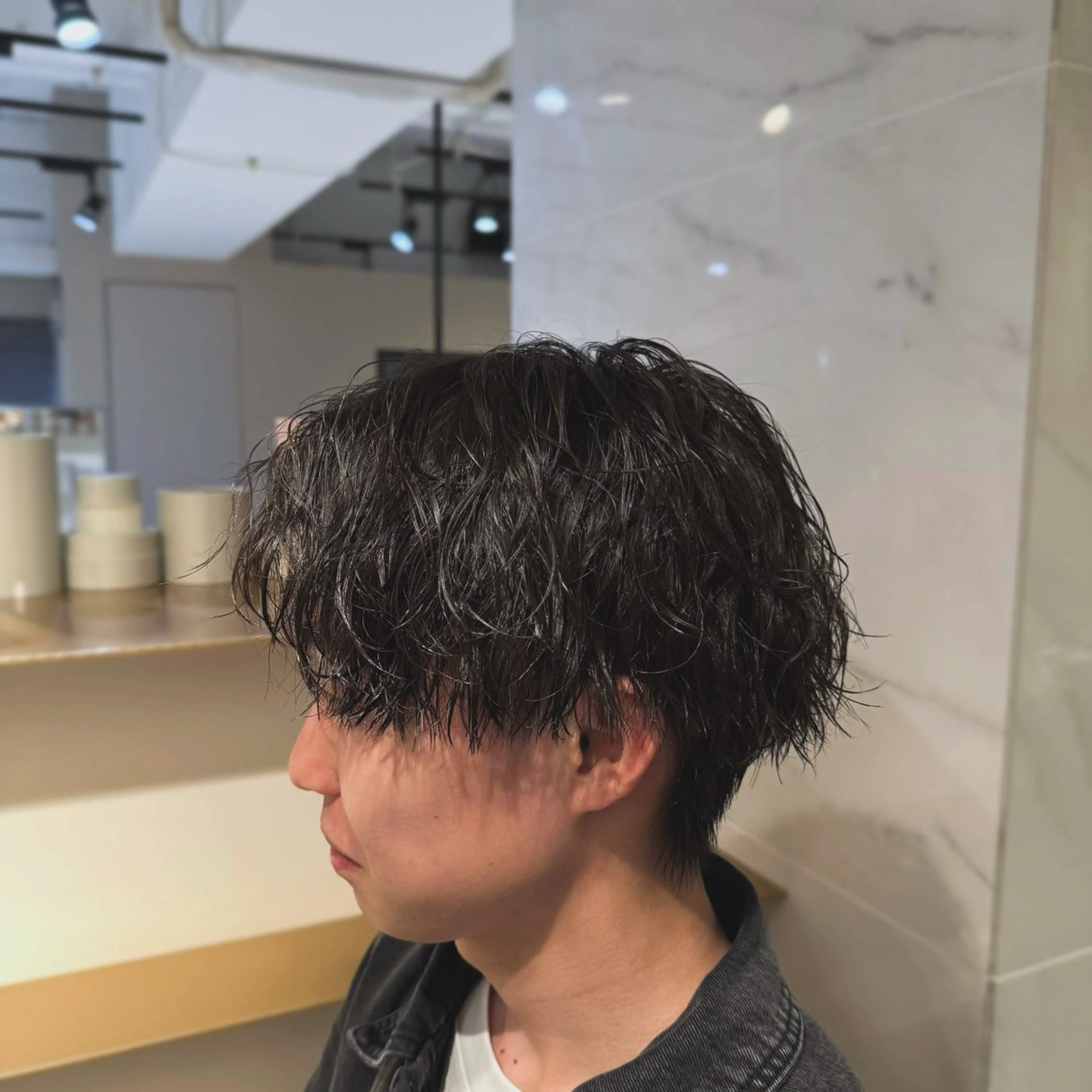 ミディアム パーマ ミディアムパーマ grace by afloat 梅田店所属・メンズ特化❗️ 楠見綾太郎のヘアスタイル