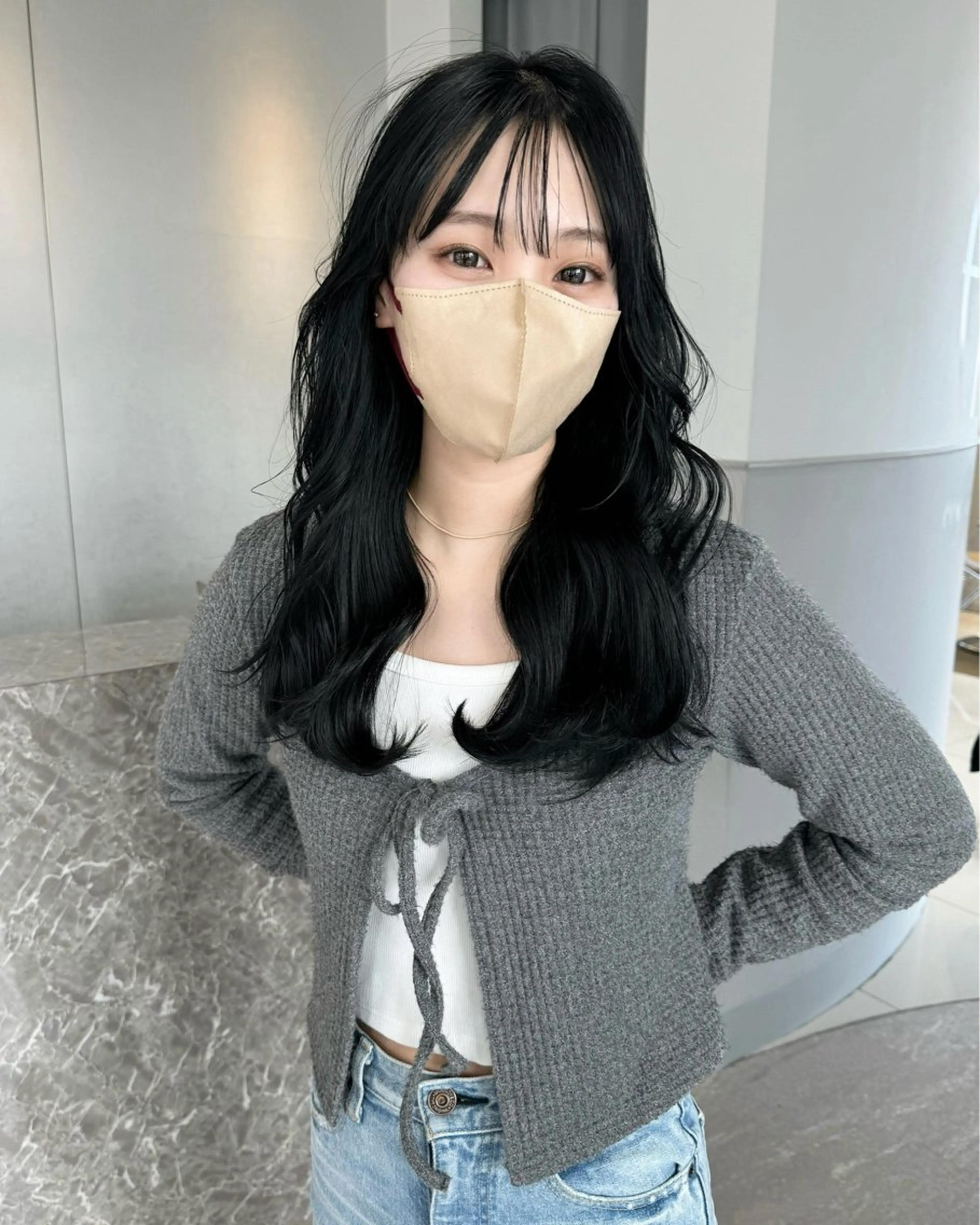 セミロング パーマ シールエクステ/ 肥田野裕人のヘアスタイル