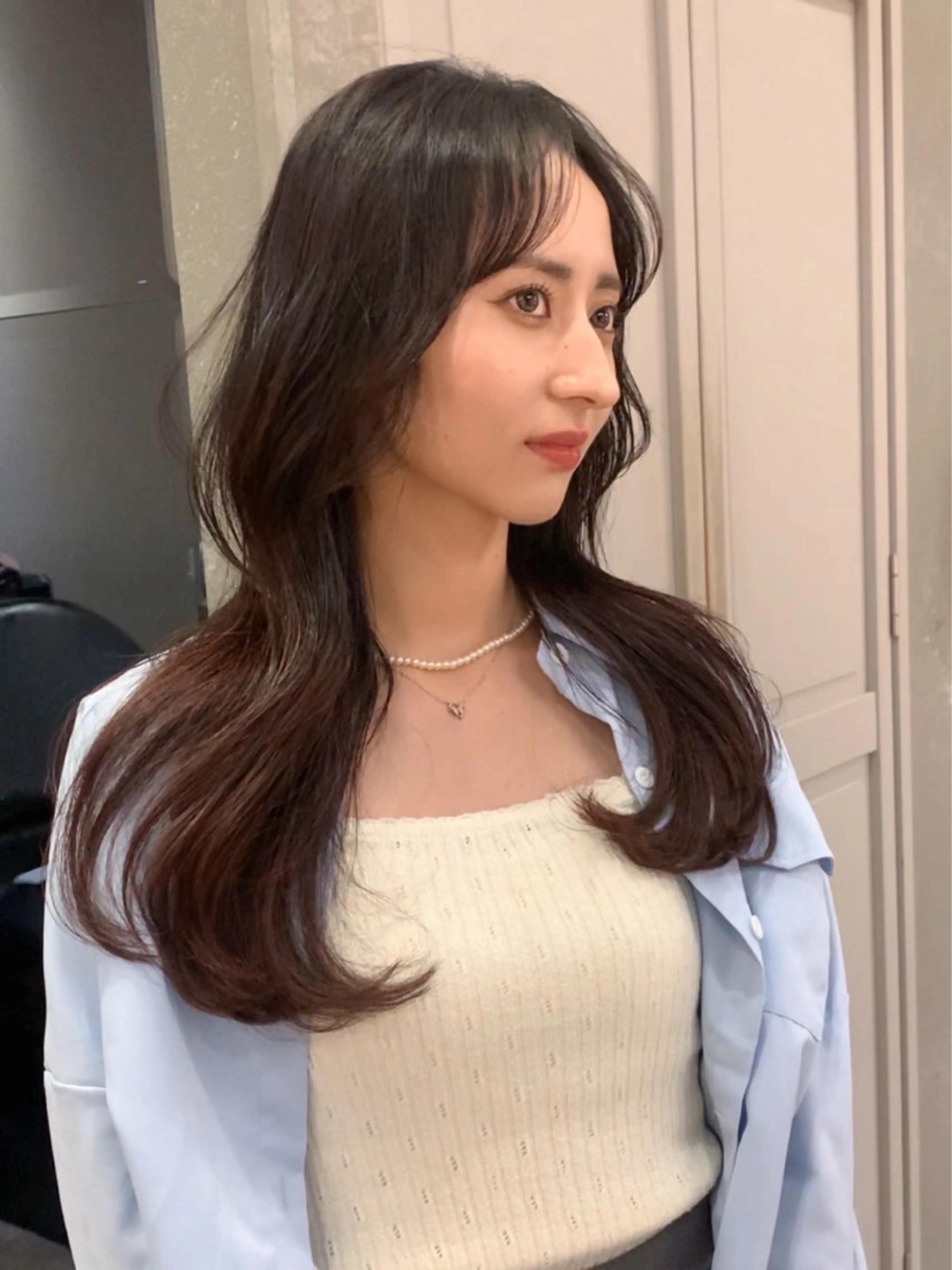 ミディアム カラー 山崎/ボブ縮毛矯正 レイヤー髪質改善のヘアスタイル