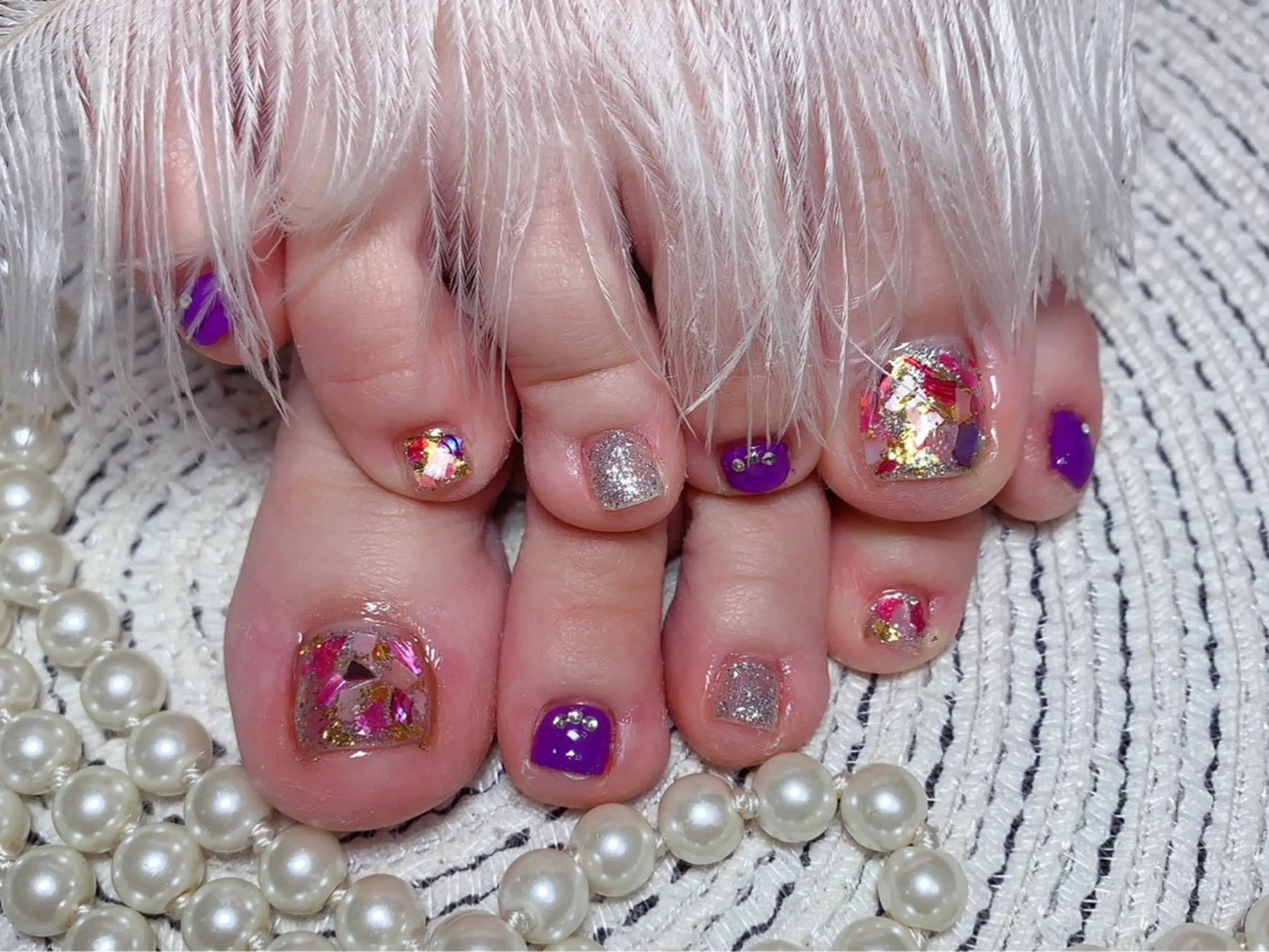 ネイル フットネイル ネイルサロンAiri 長さ出し·シンプルのネイルデザイン