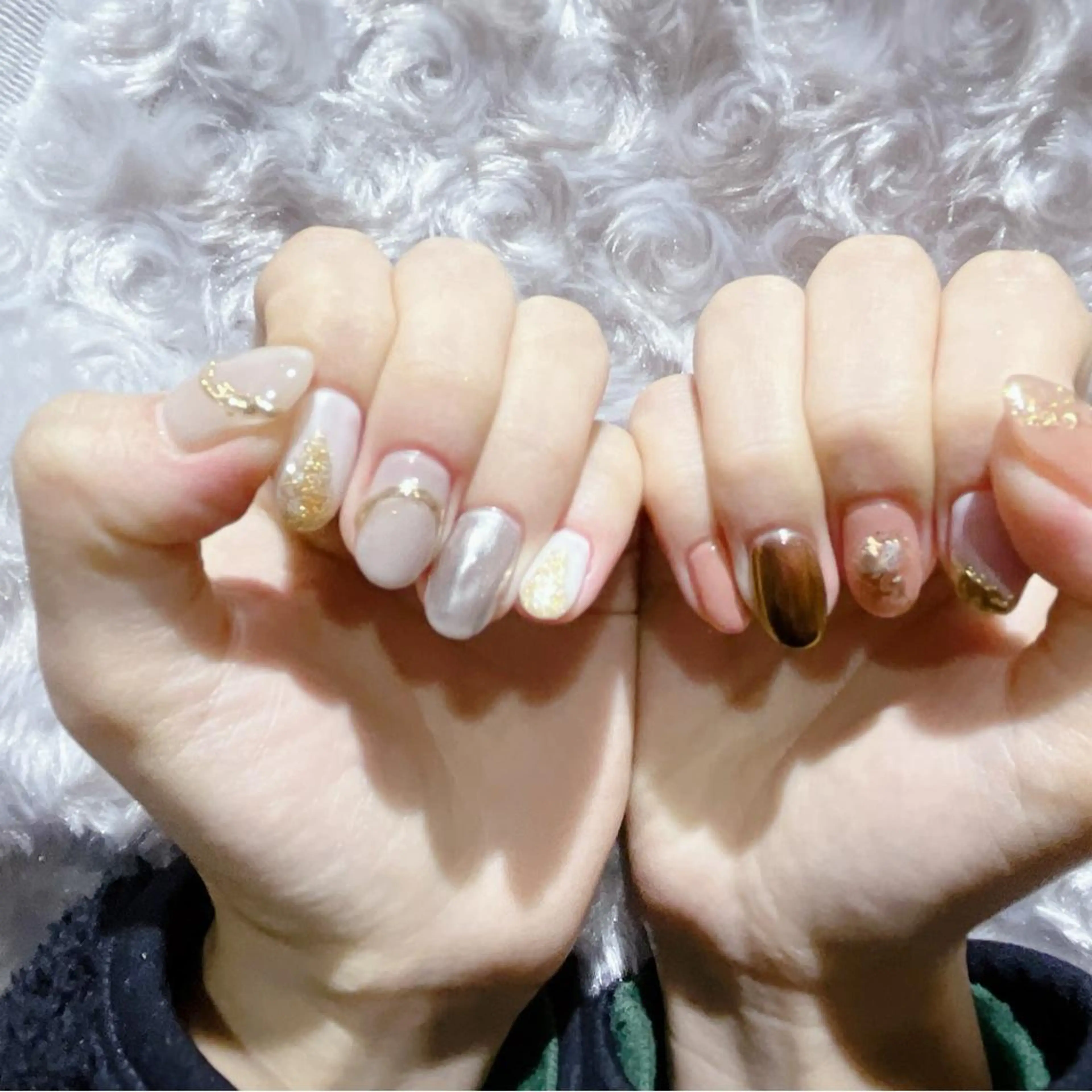 ネイル ジェルネイル ミラーネイル パラジェル 上村 未来のネイルデザイン