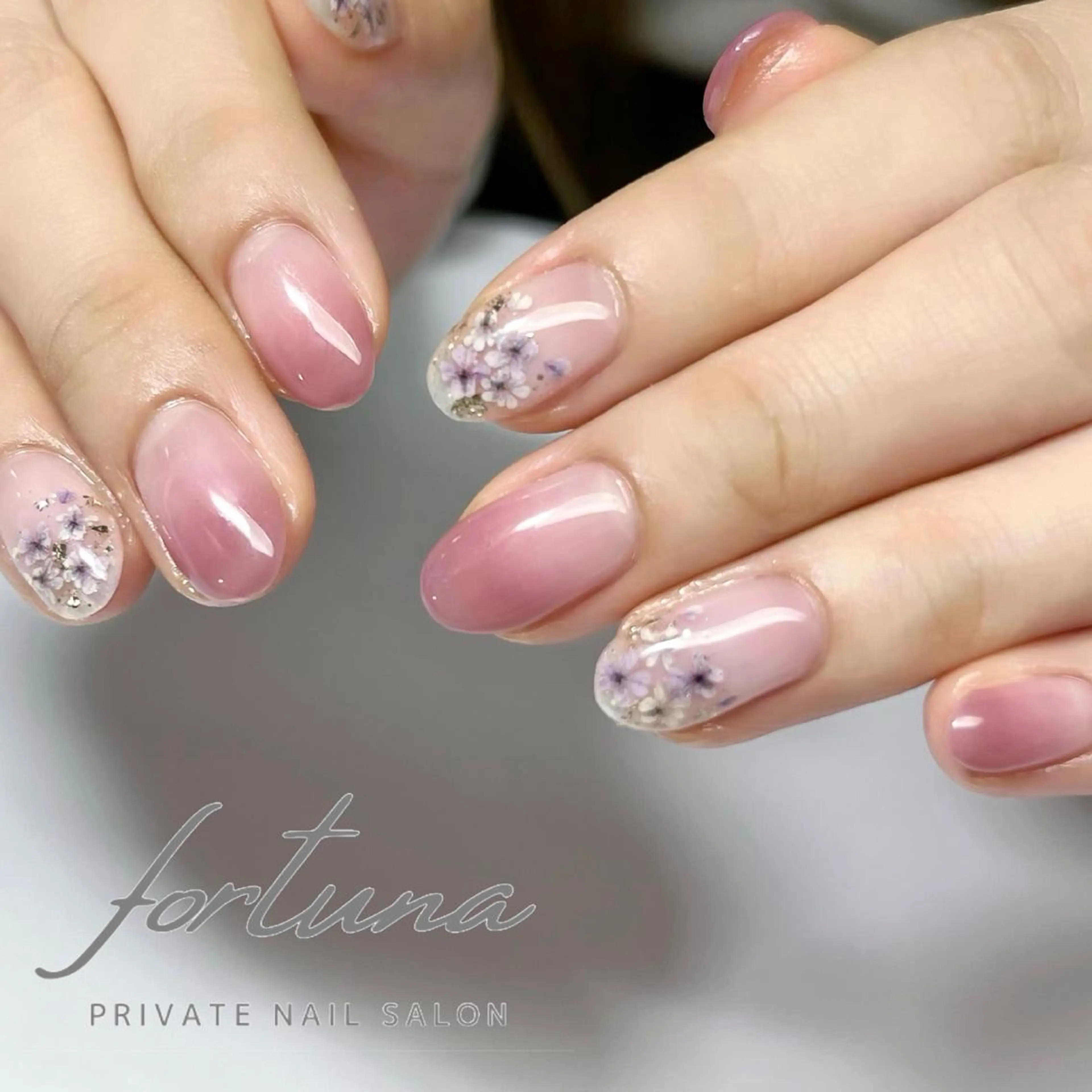 ネイル フラワーネイル 春ネイル ハンドネイル fortuna 武藤裕美のネイルデザイン