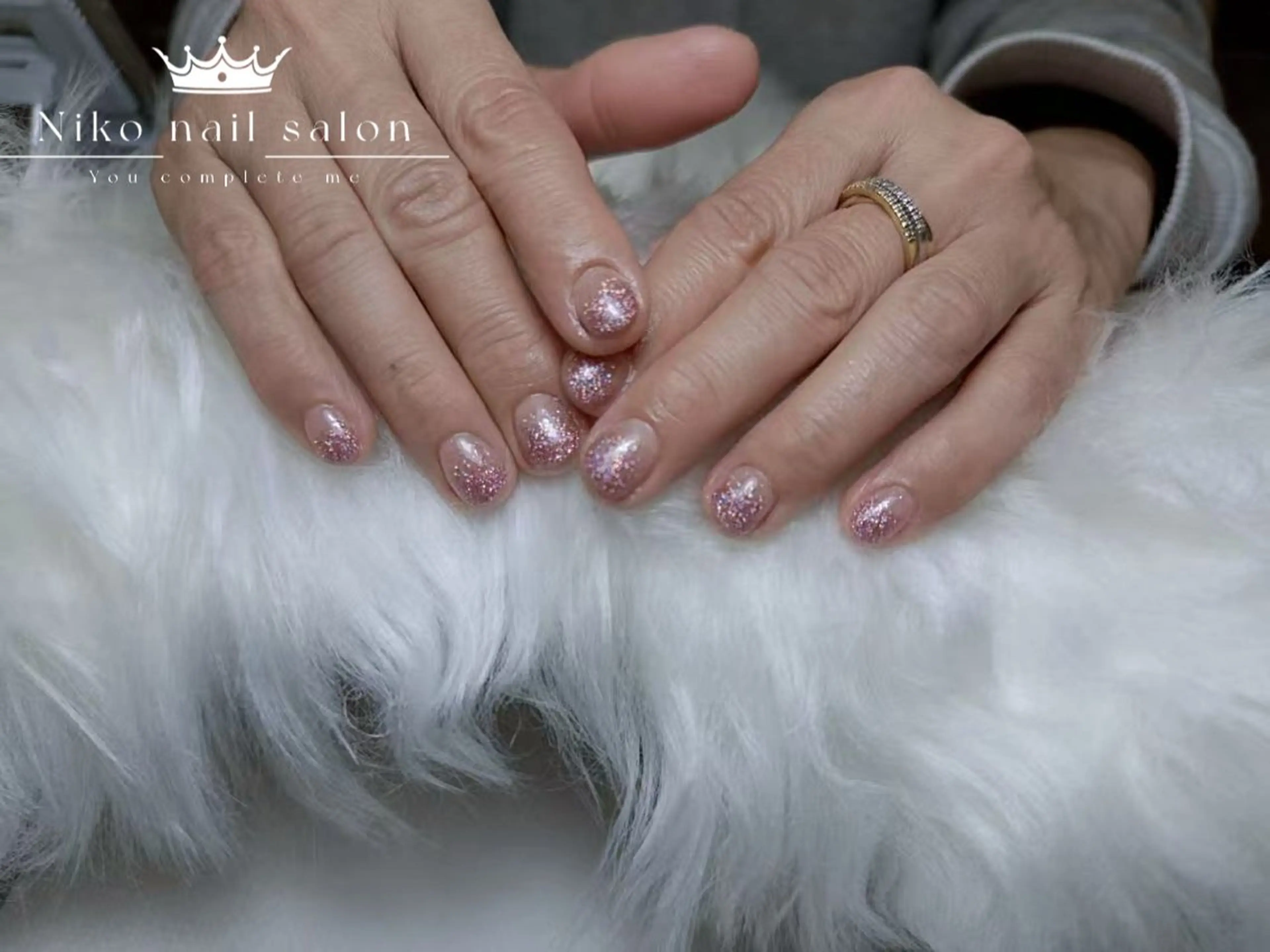 ネイル チークネイル フットネイル フレンチネイル ジェルネイル ガラスフレンチ 柚子 Nikoのネイルデザイン