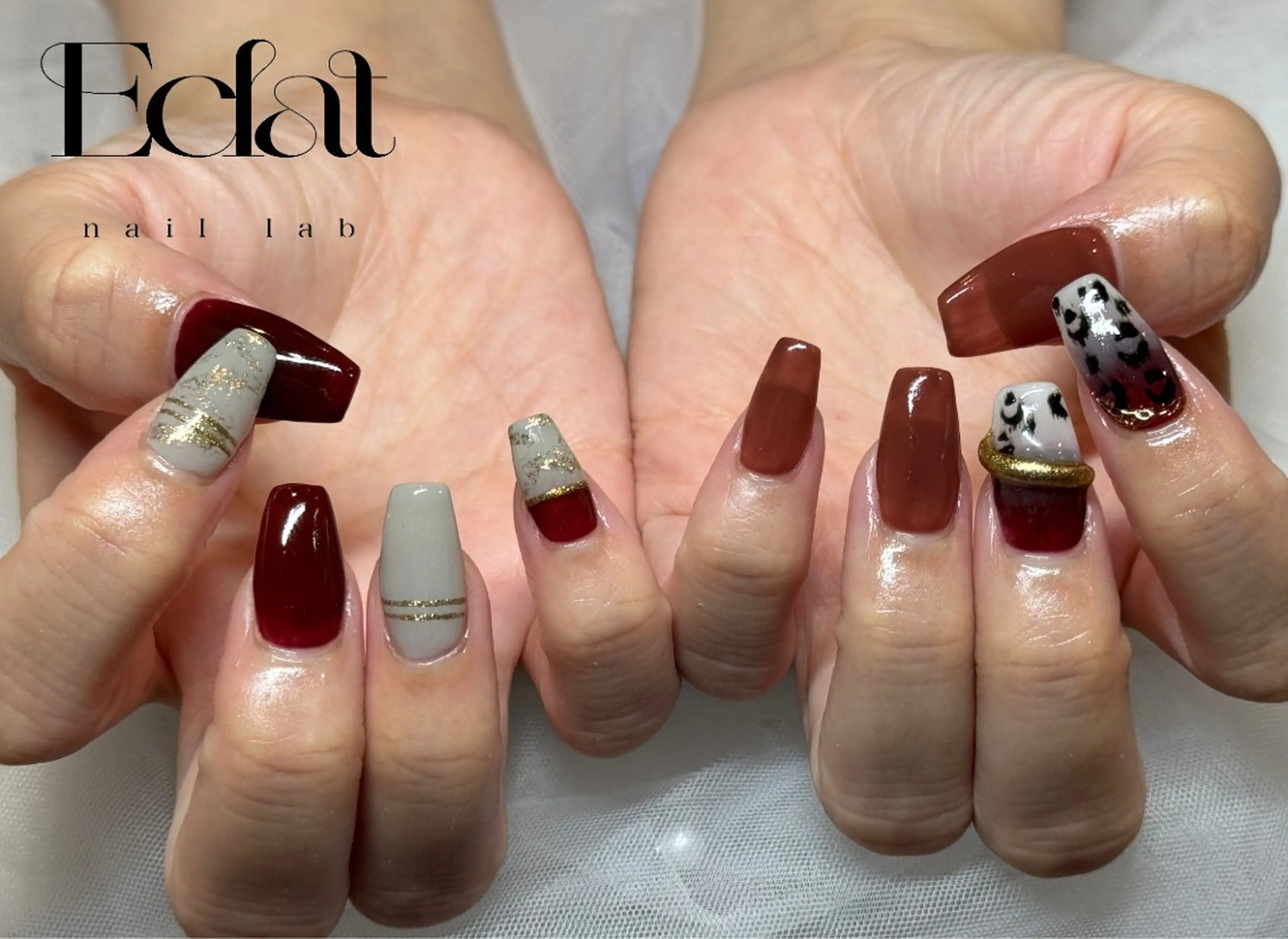 セミロング ハンドネイル ネイルラボEclat RINAのネイルデザイン