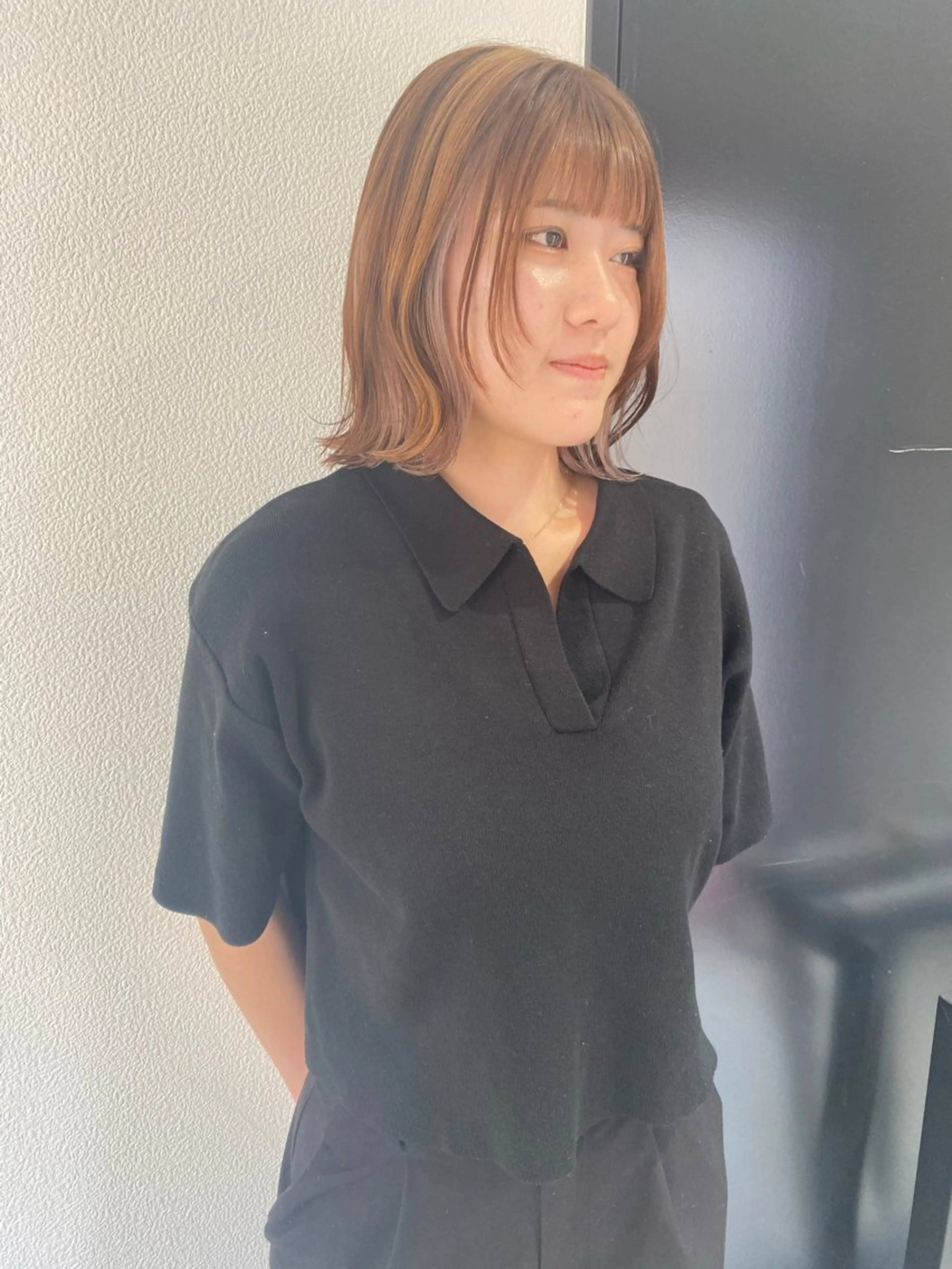 ミディアム カラー 寒河江 友花のヘアスタイル