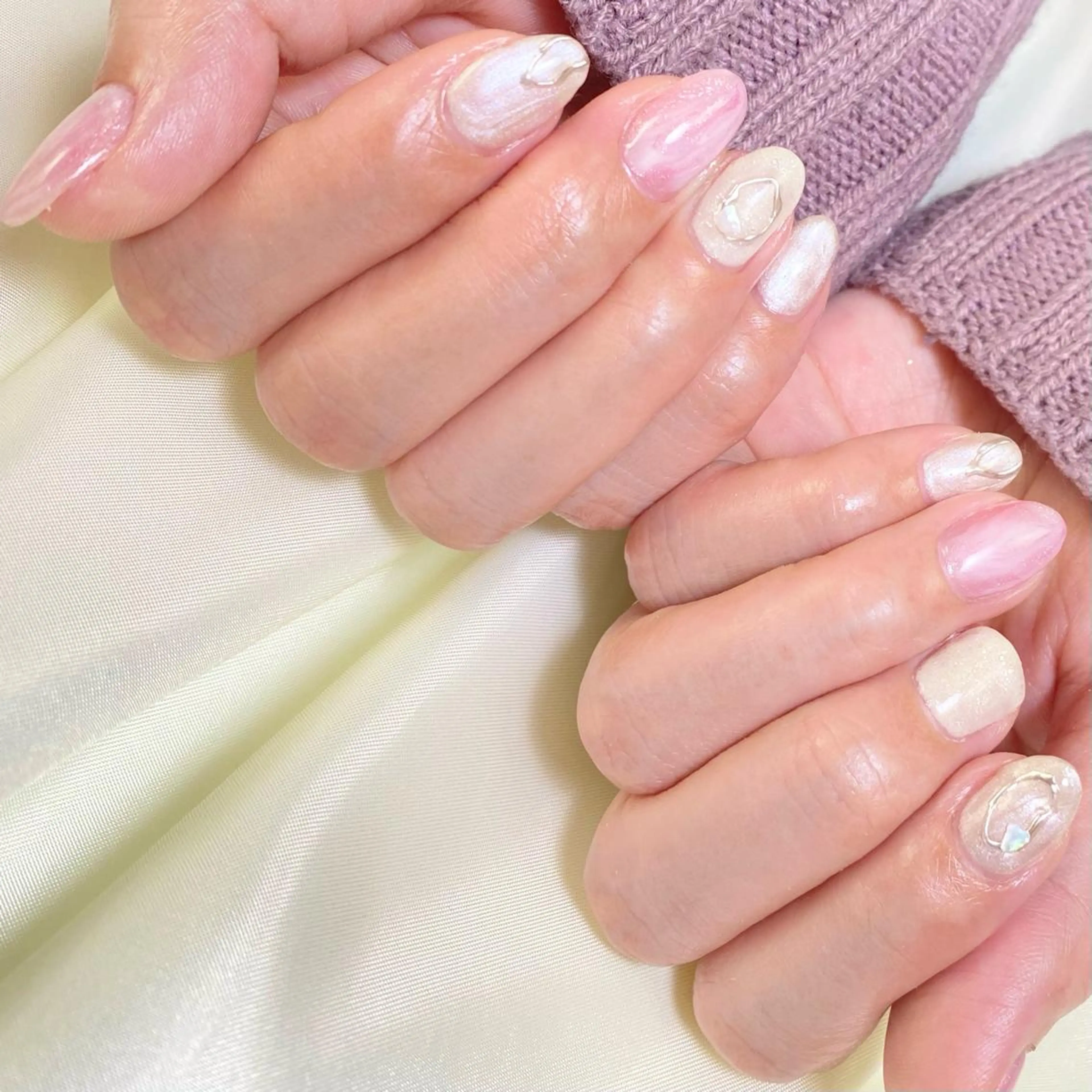 ネイル ニュアンスネイル オフィスネイル シンプルネイル 春ネイル ホワイト beauty ☪︎moonのネイルデザイン