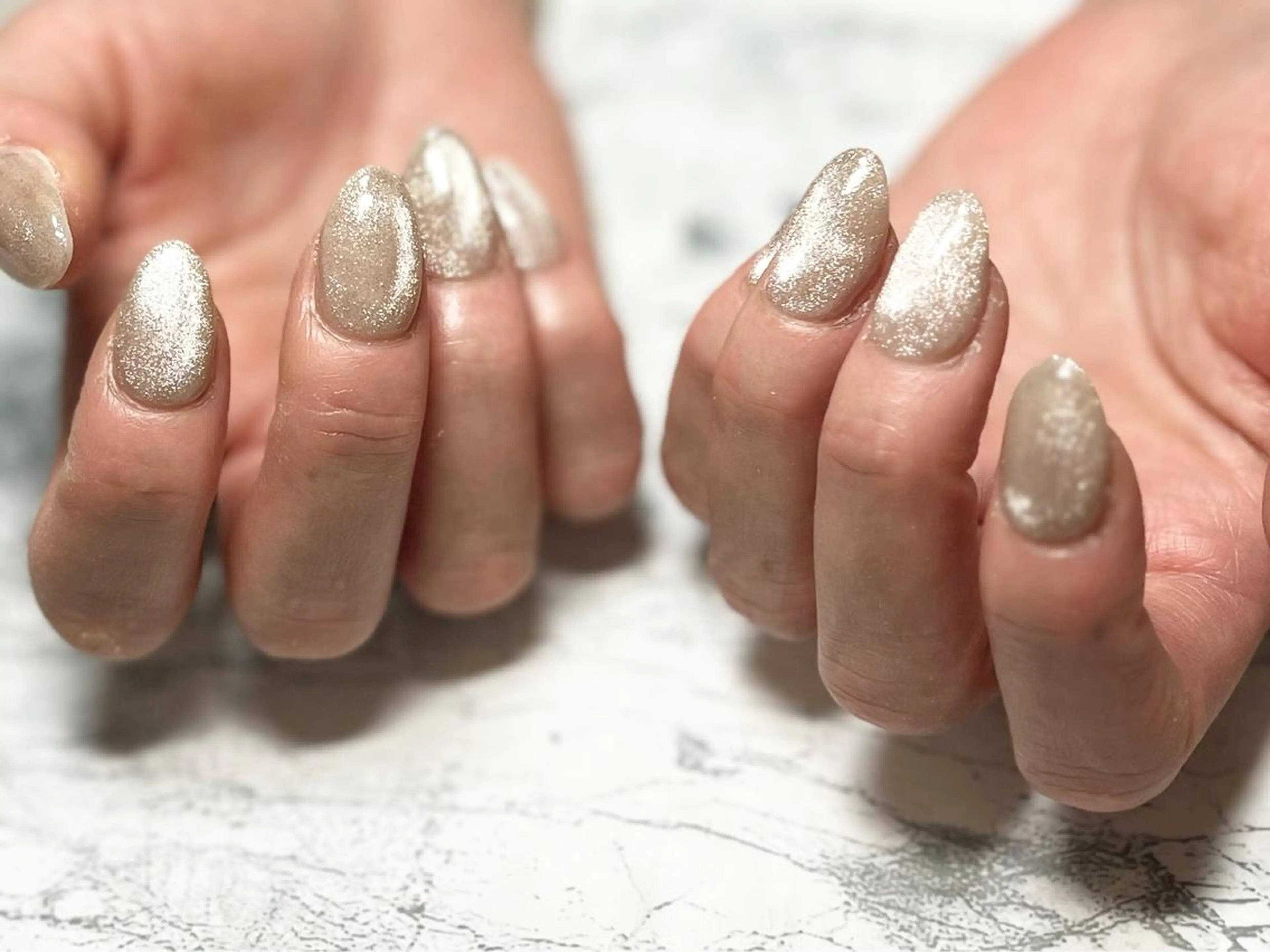 ネイル フットネイル マグネットネイル ニュアンスネイル シンプルネイル 春ネイル ネイル フフラ所属・nail fufla ♡yamane♡のネイルデザイン