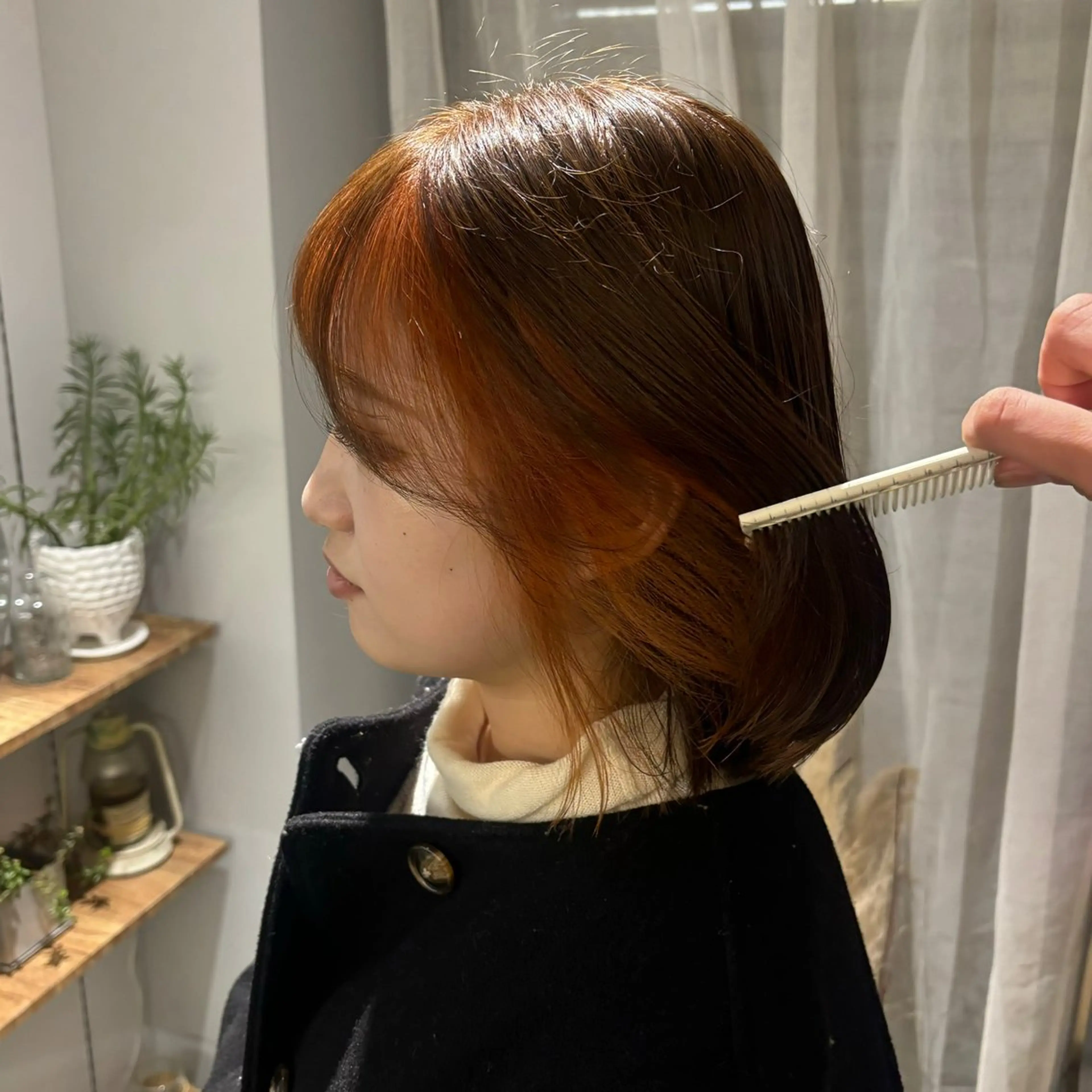 カラー ミストバング  フェイスフレーミング cipre 桃和のヘアスタイル