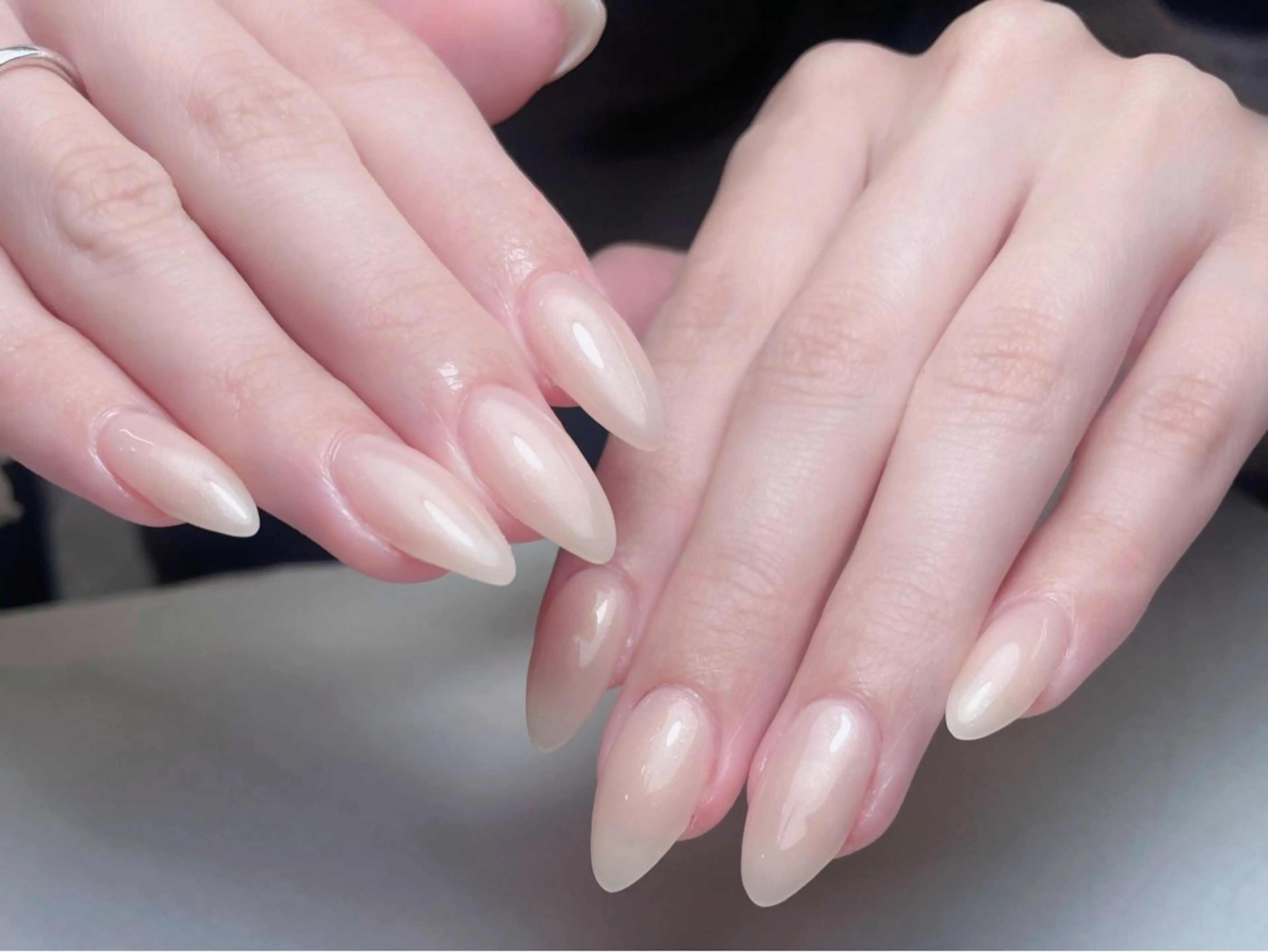 ネイル アートネイル オーロラネイル 長さ出し フレンチネイル ジェルネイル ハンドネイル 中野駅から2分 MEO NAILのネイルデザイン