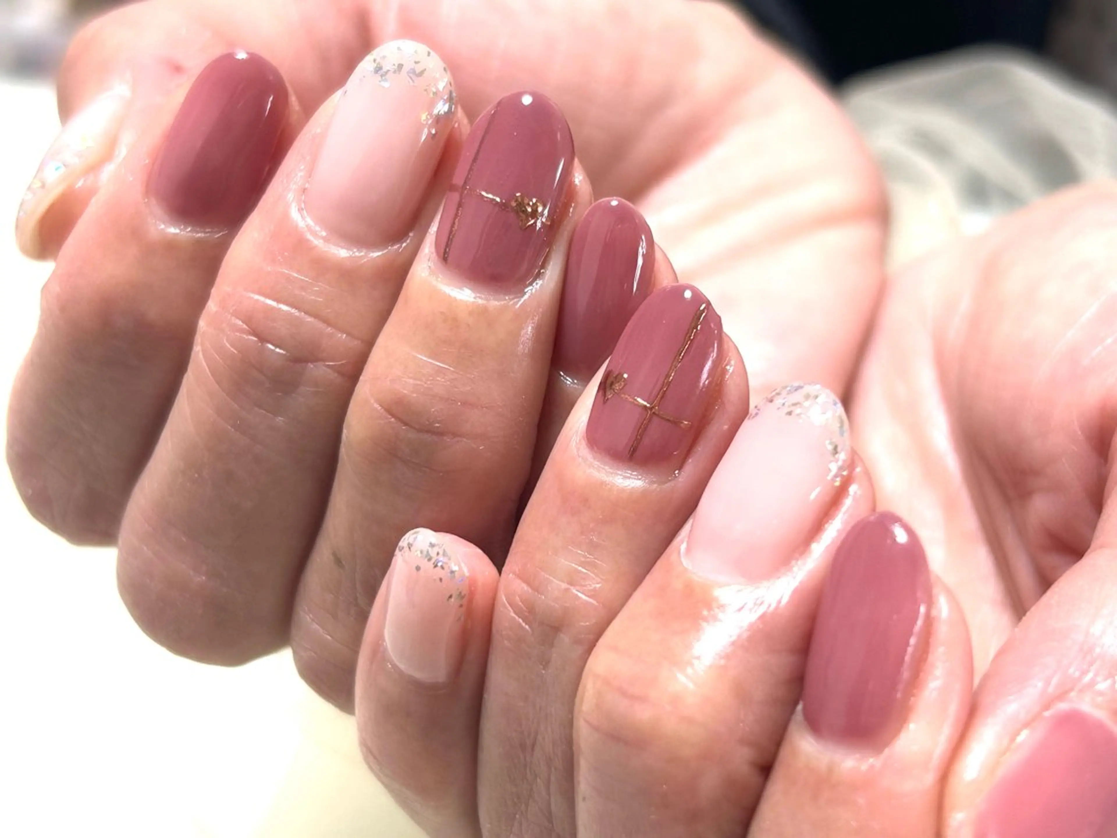 ネイル アートネイル オフィスネイル バレンタイン Le Chat ASUKAのネイルデザイン