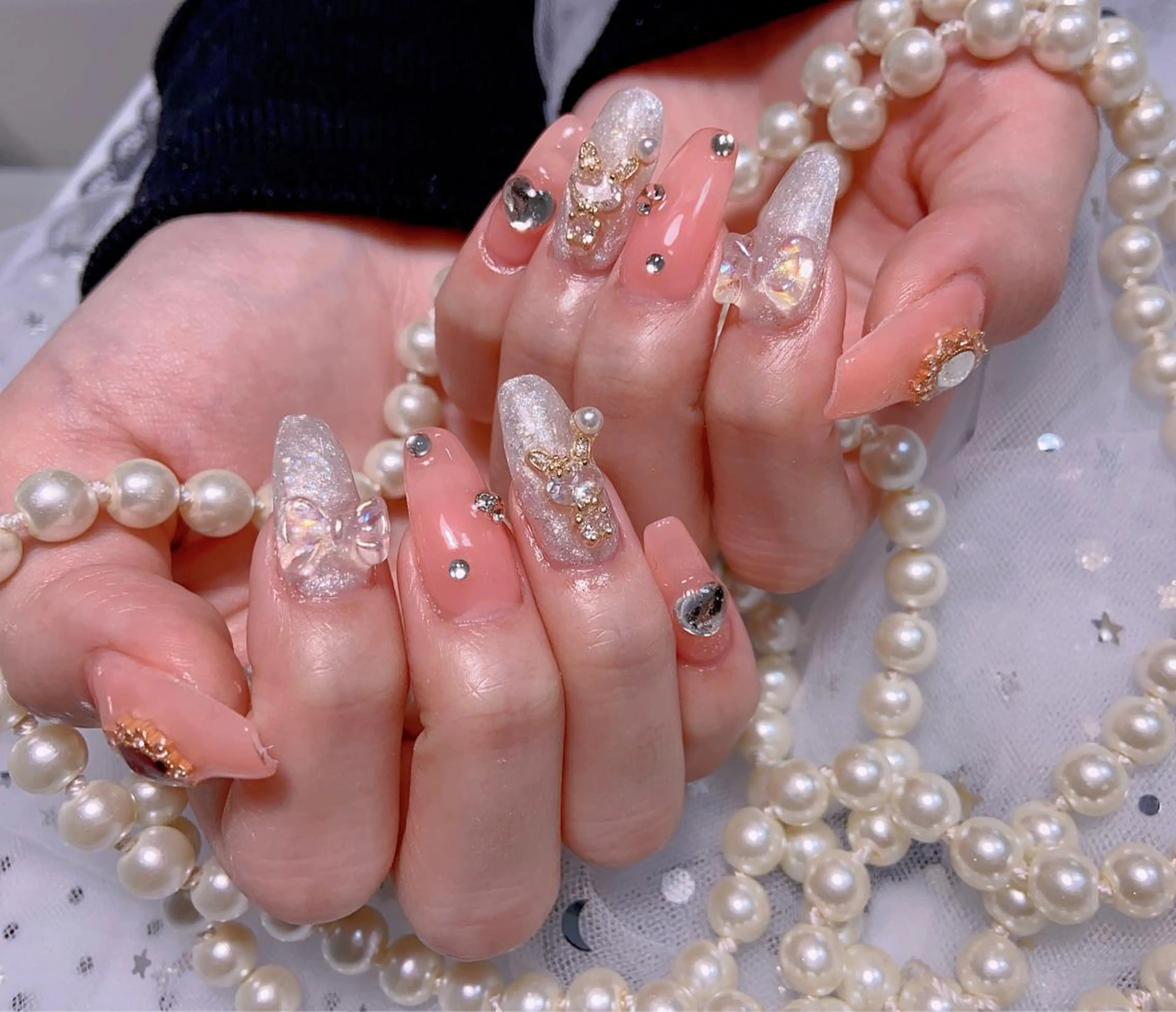 ネイル オーロラネイル チークネイル 長さ出し フレンチネイル ジェルネイル MUSES  NAIL  SALON所属・MUSES ネイルのネイルデザイン