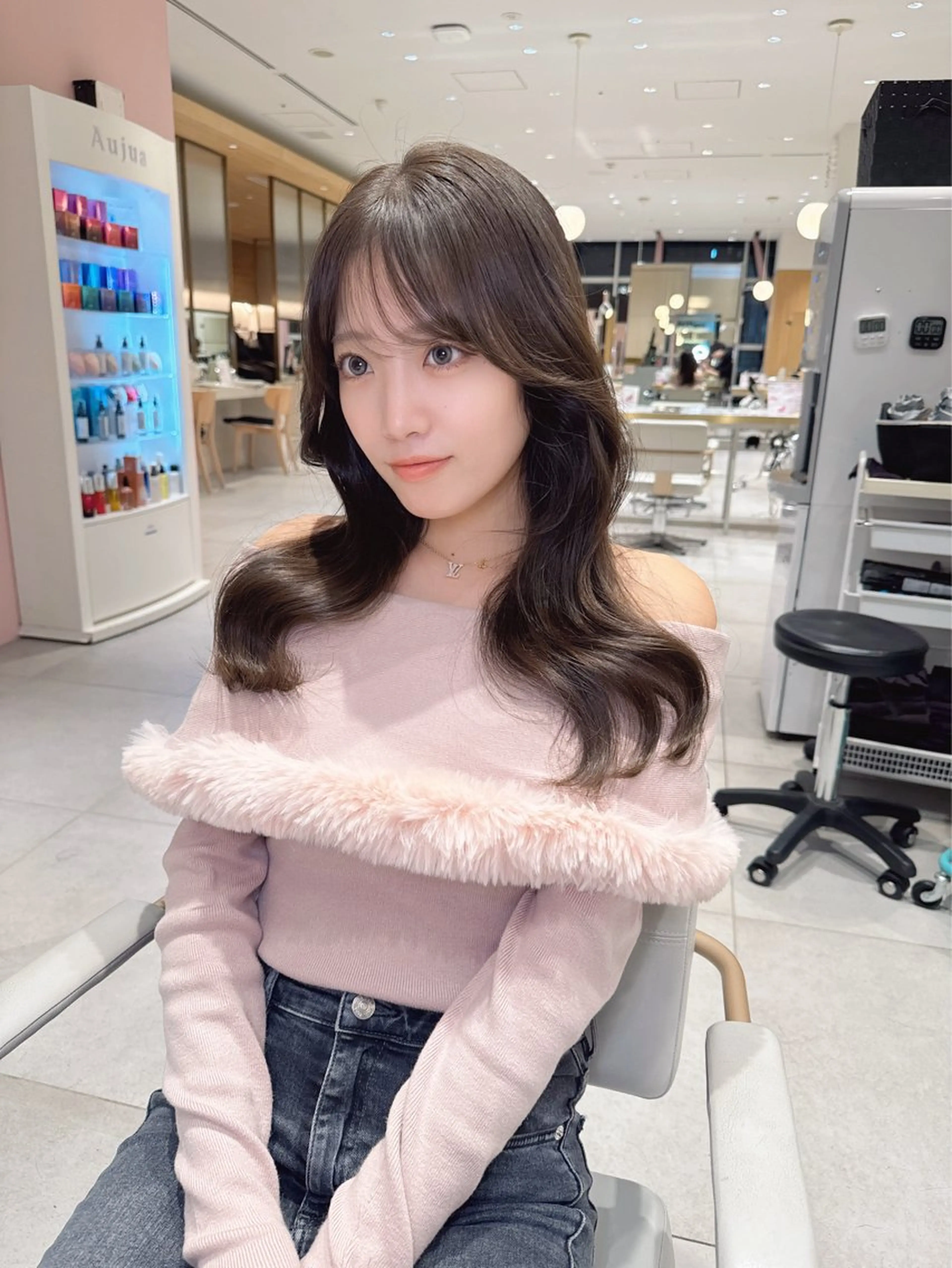 セミロング カラー カット ヘアカラー トリートメント ヘッドスパ ヘアセット 韓国ヘア/レイヤー/ 顔まわり/りょーとのヘアスタイル