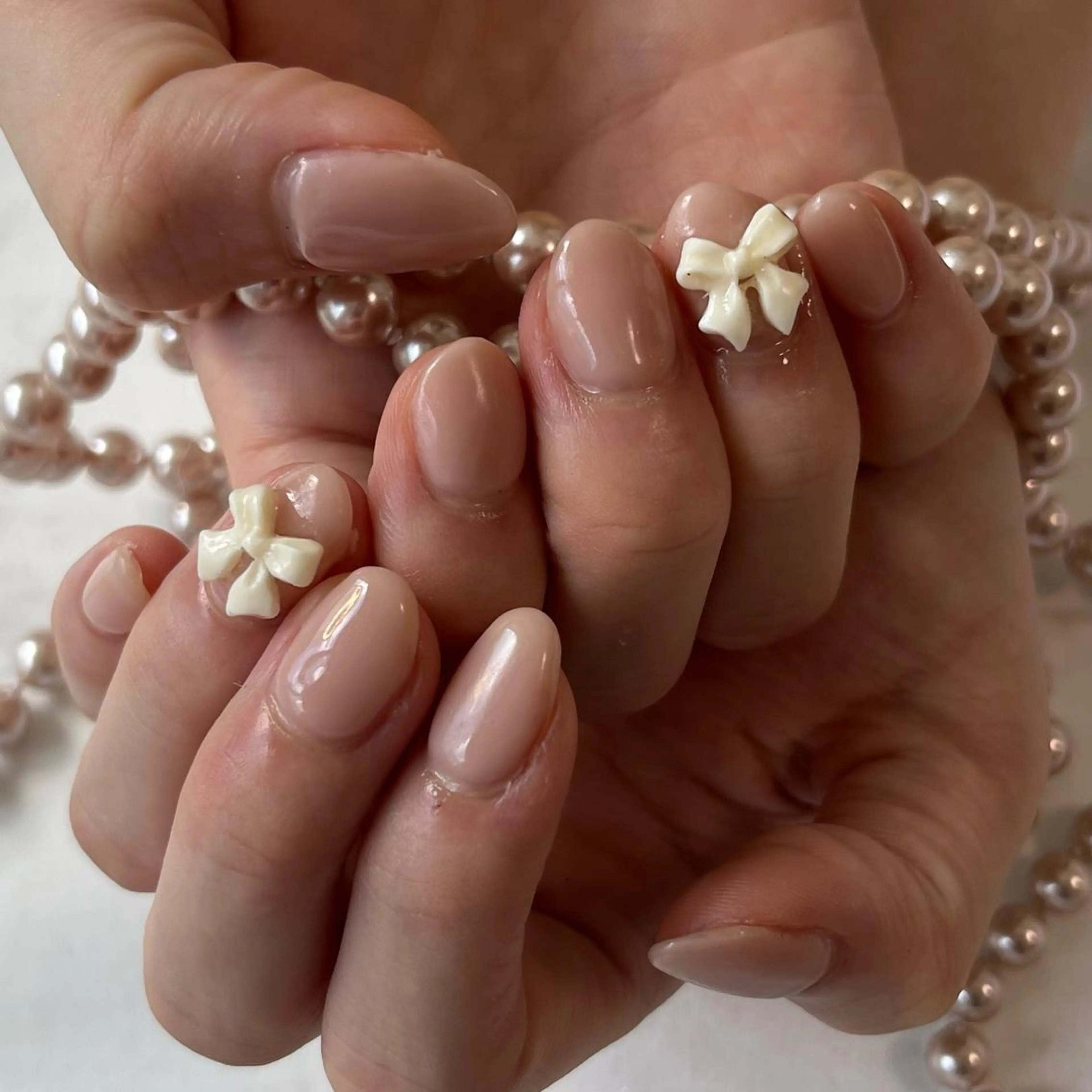 ネイル 韓国ネイル ワンカラーネイル リボン 韓国ネイル💠 Tomoのネイルデザイン