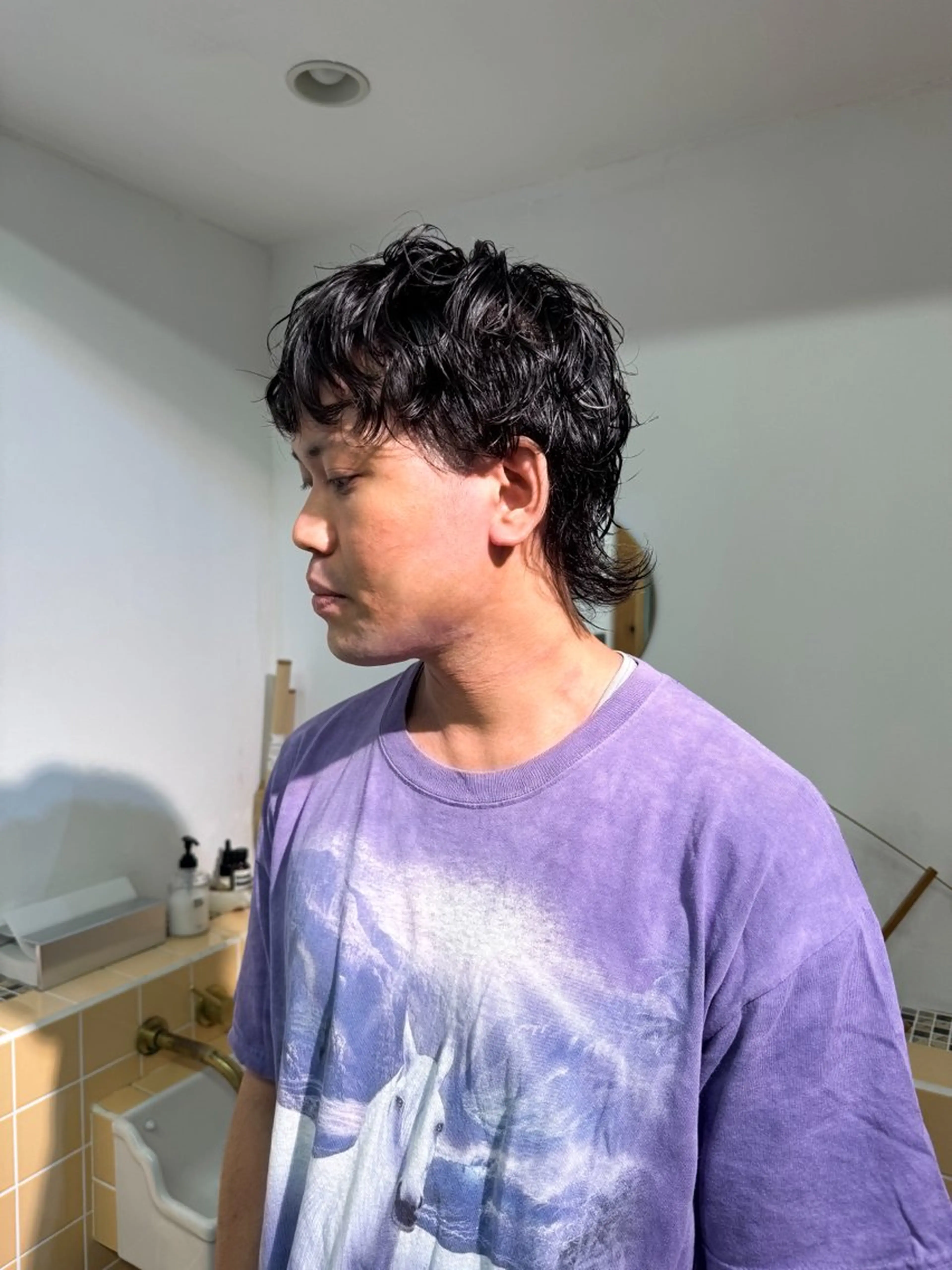 パーマ メンズ メンズパーマ メンズウルフカット ウルフカット ニュアンスパーマ カット パーマ Seeknext // Rukaのヘアスタイル