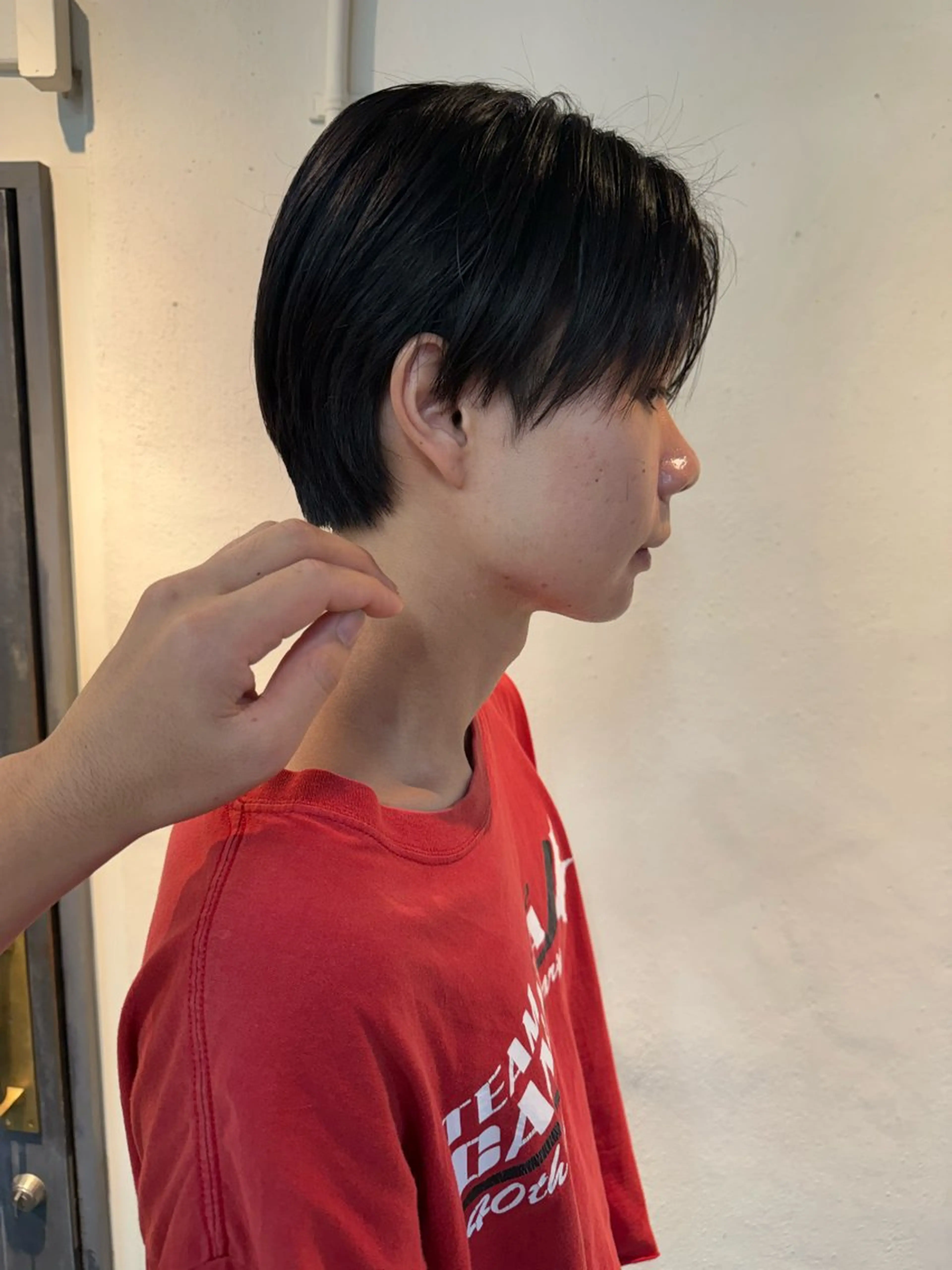 ショート メンズ ショートボブ メンズショート ボブ ショートヘア カット ヘアカラー トリートメント 森貴裕/ベージュ/ パーマ/オリーブのヘアスタイル