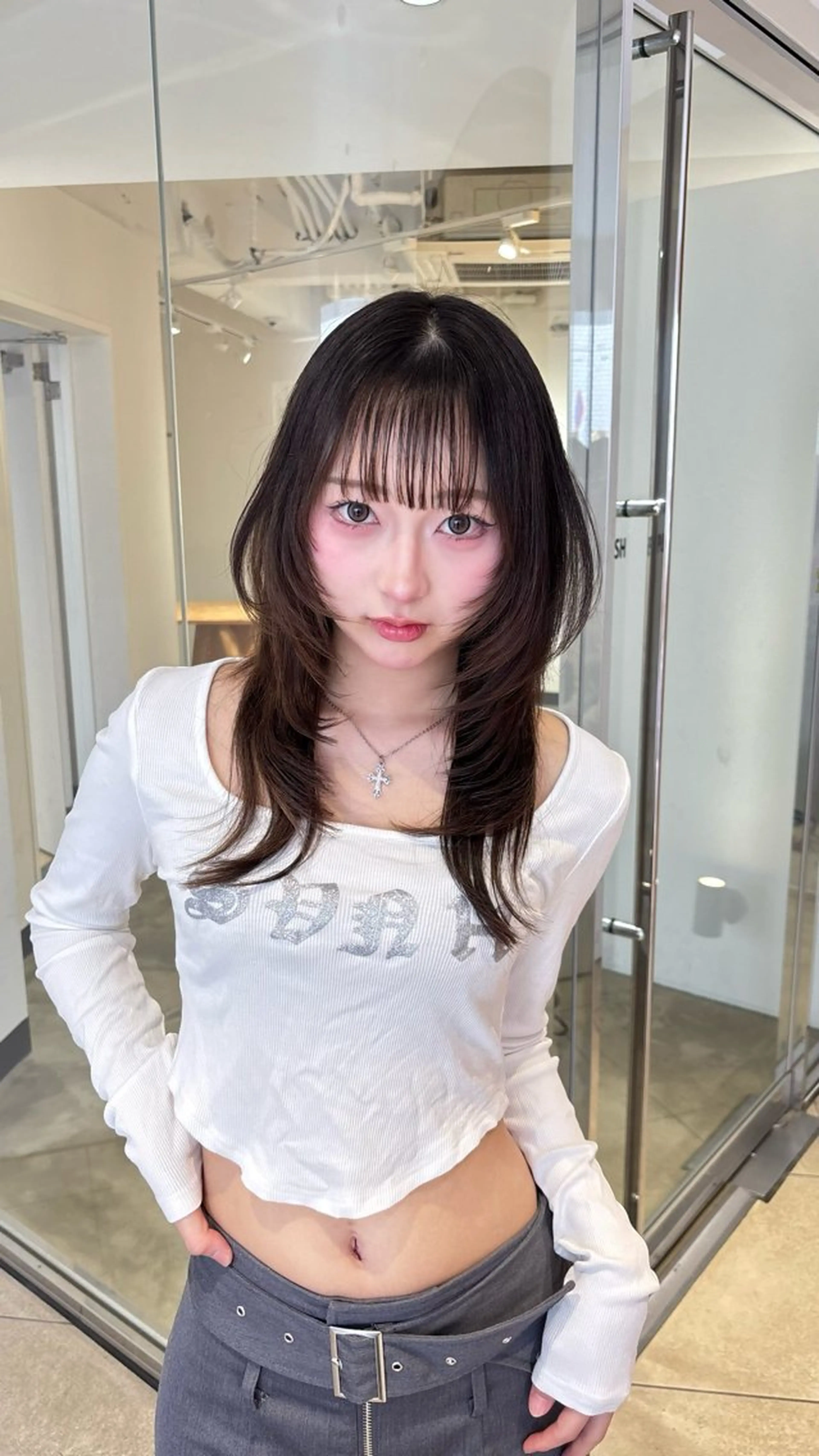 ロング カラー カット ヘアカラー ‪‪❤︎‬韓国レイヤ ー❤︎/saraのヘアスタイル