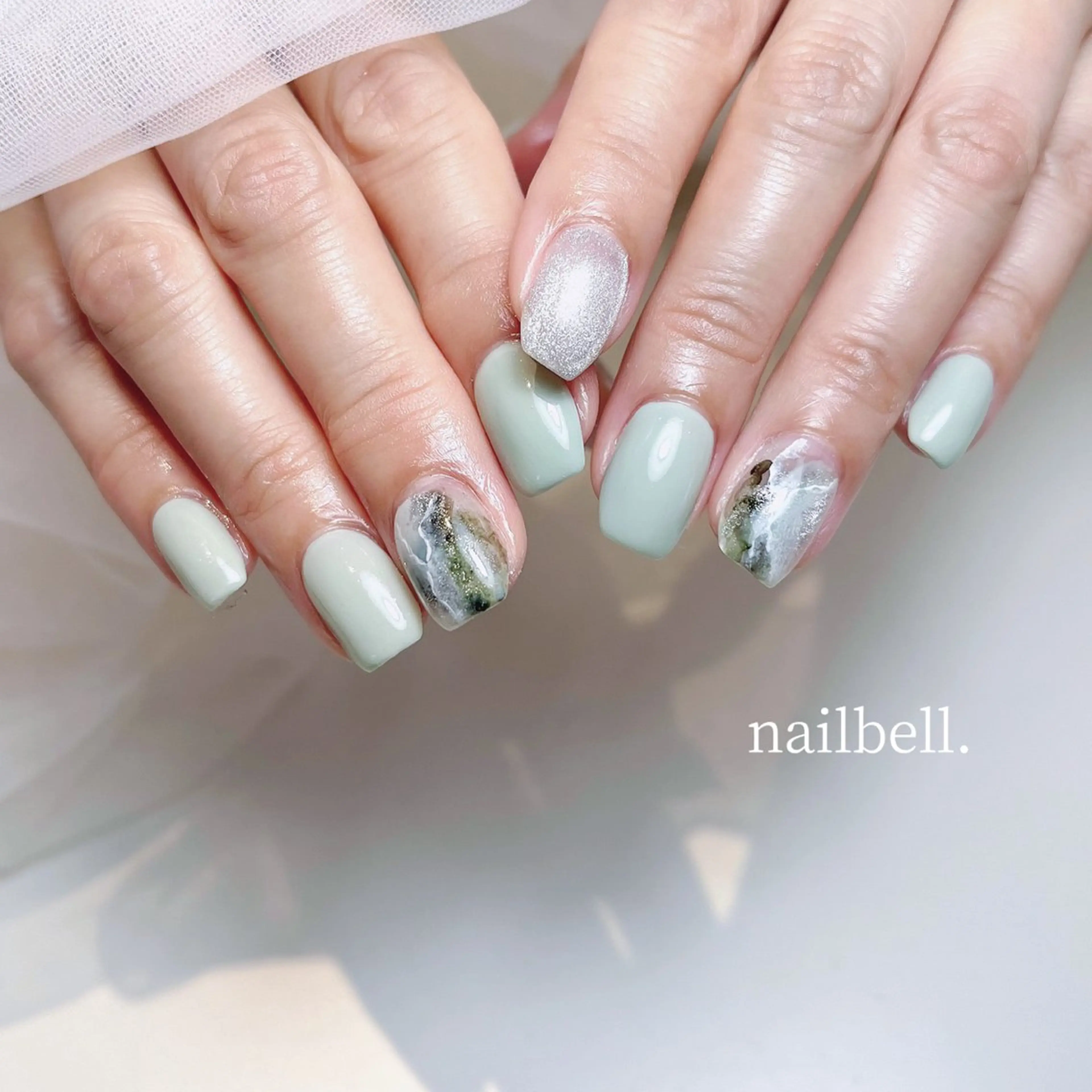 ネイル 大理石ネイル(マーブル) 大人可愛いネイル🎗 Hinaのネイルデザイン