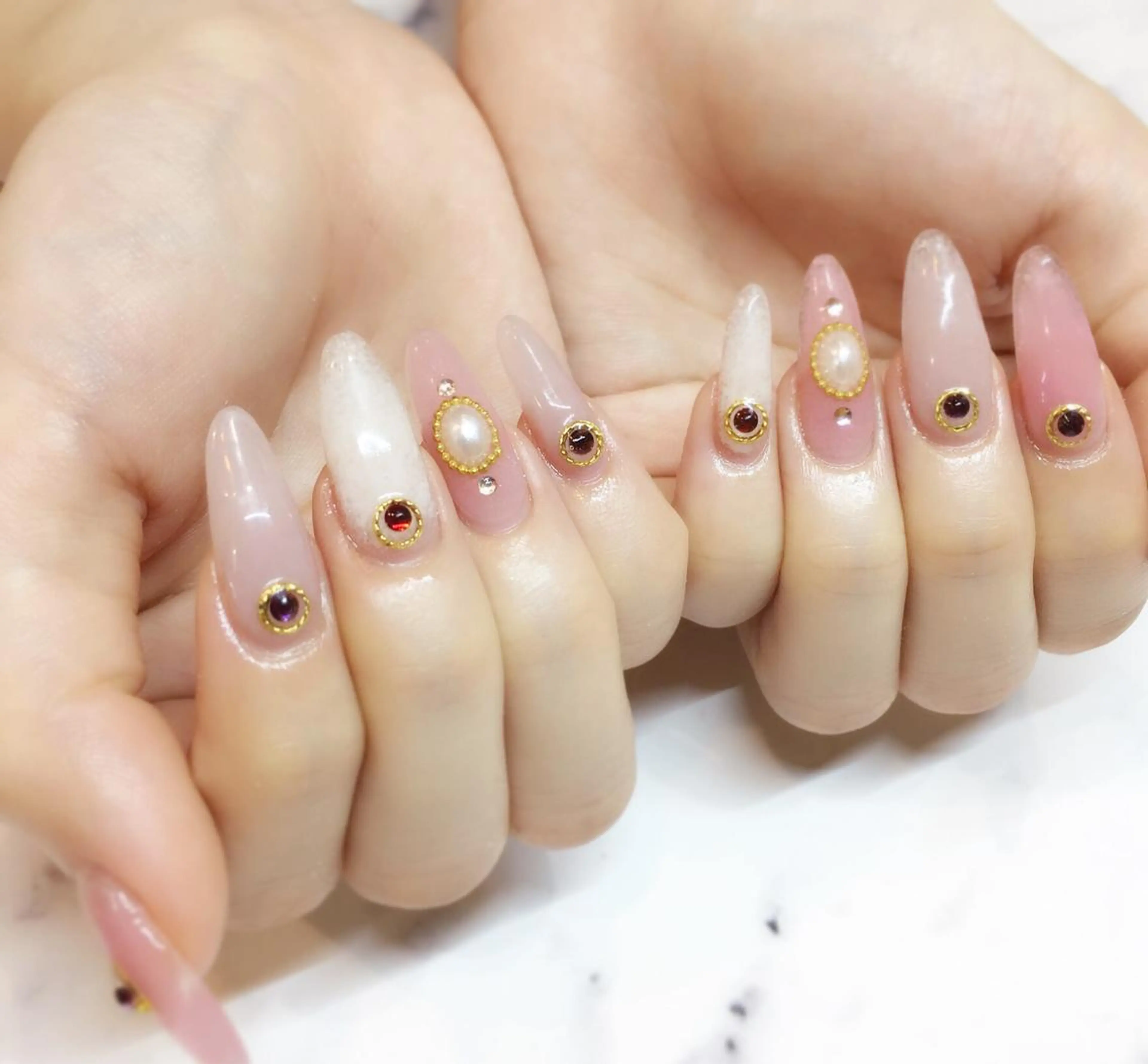ネイル チークネイル 持ち込み スカルプネイル nail salon Soeurのネイルデザイン