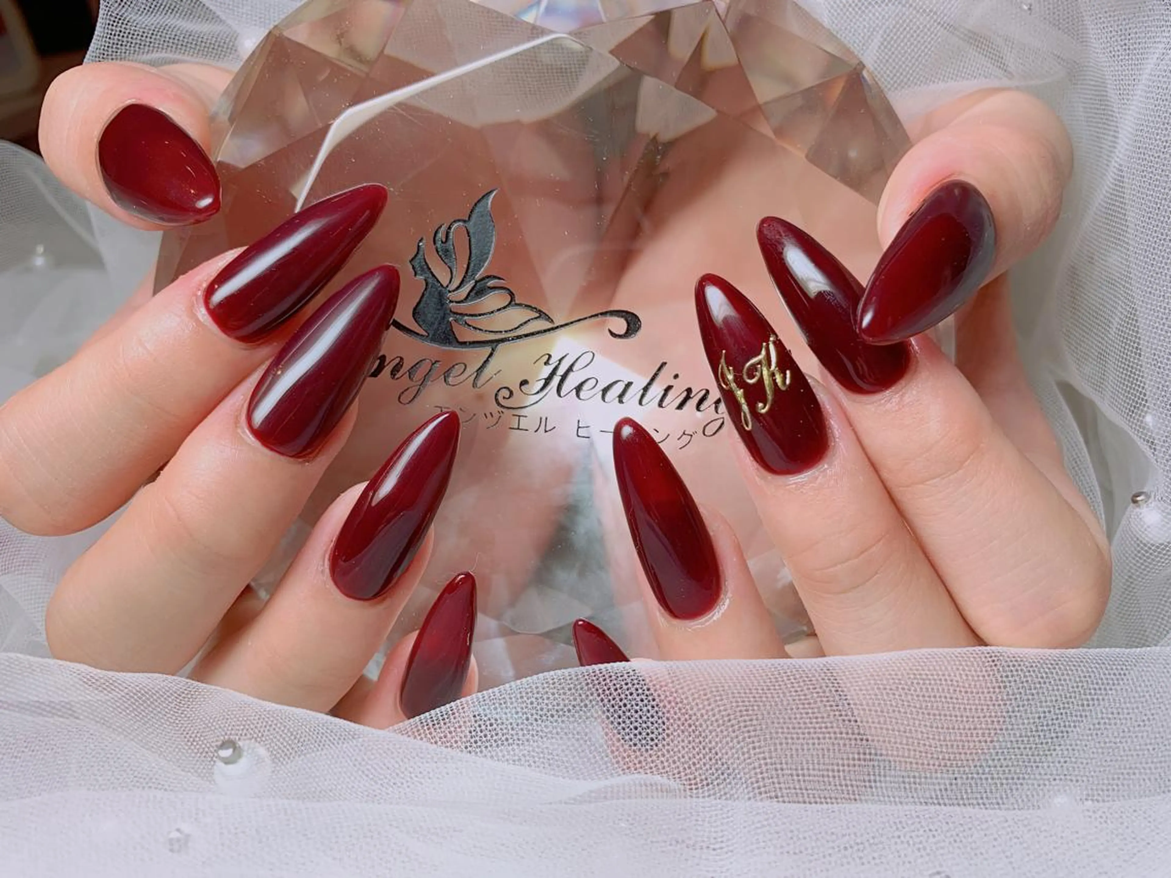 ネイル ワンカラーネイル スカルプネイル エンジェル ヒーリング 矢場町店のネイルデザイン