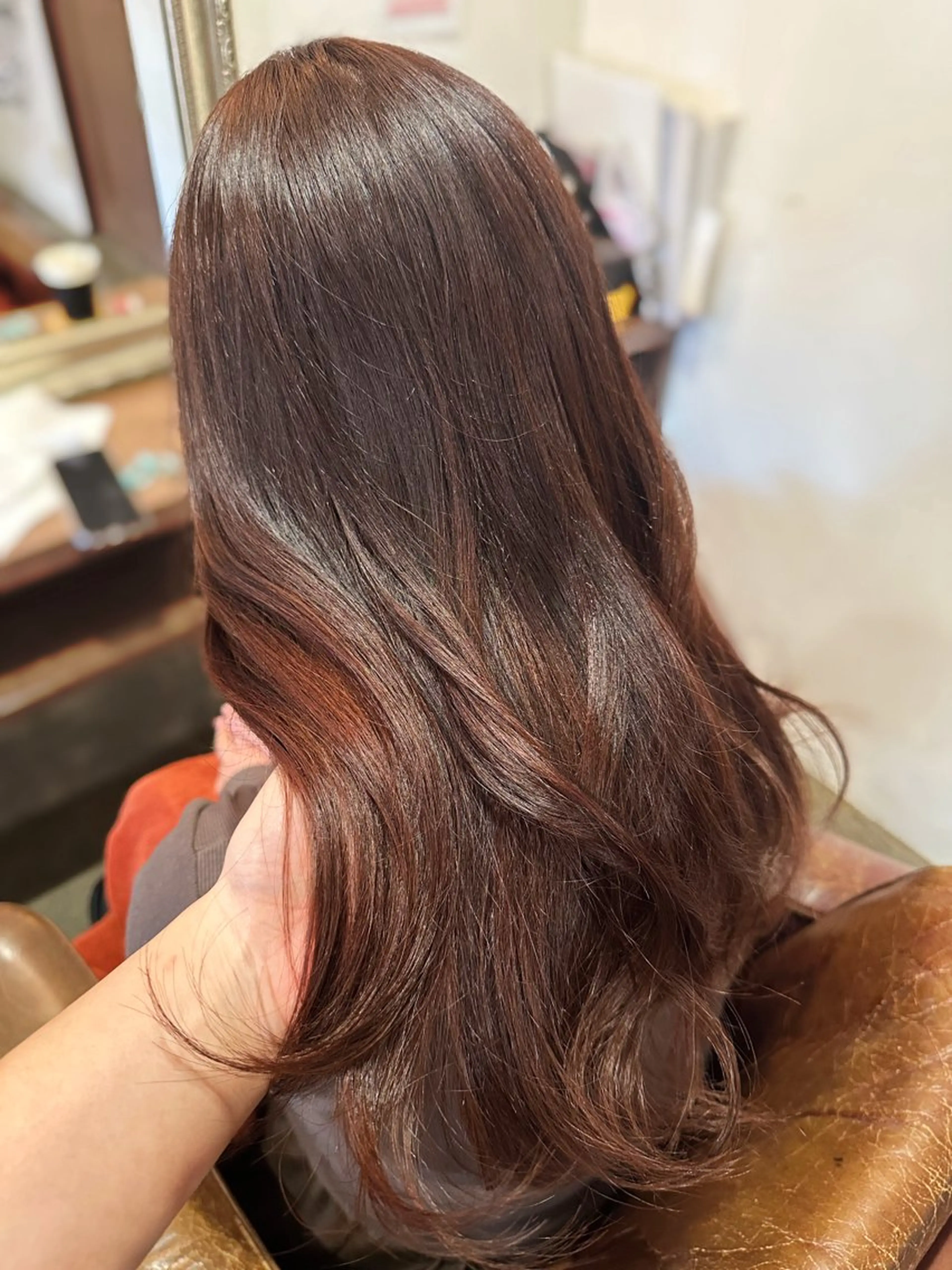 ロング カラー ロングレイヤー ピンクカラー レイヤーカット ロング カット ヘアカラー トリートメント ✨艶カラー/韓国ヘア ✨momoriのヘアスタイル