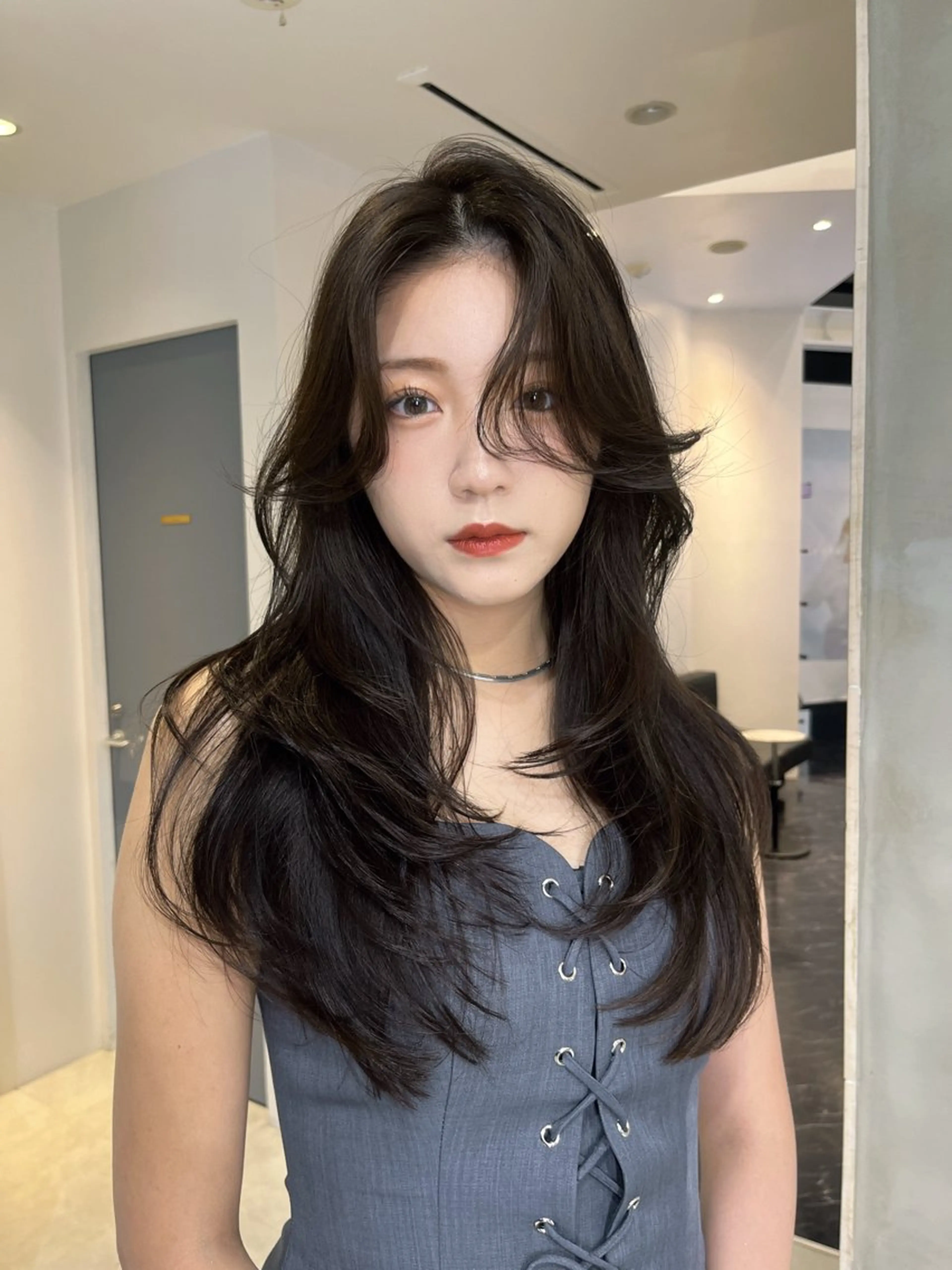 ロング カット ヘアカラー トリートメント 海野翔吾🇨🇳 ワンホンレイヤーのヘアスタイル