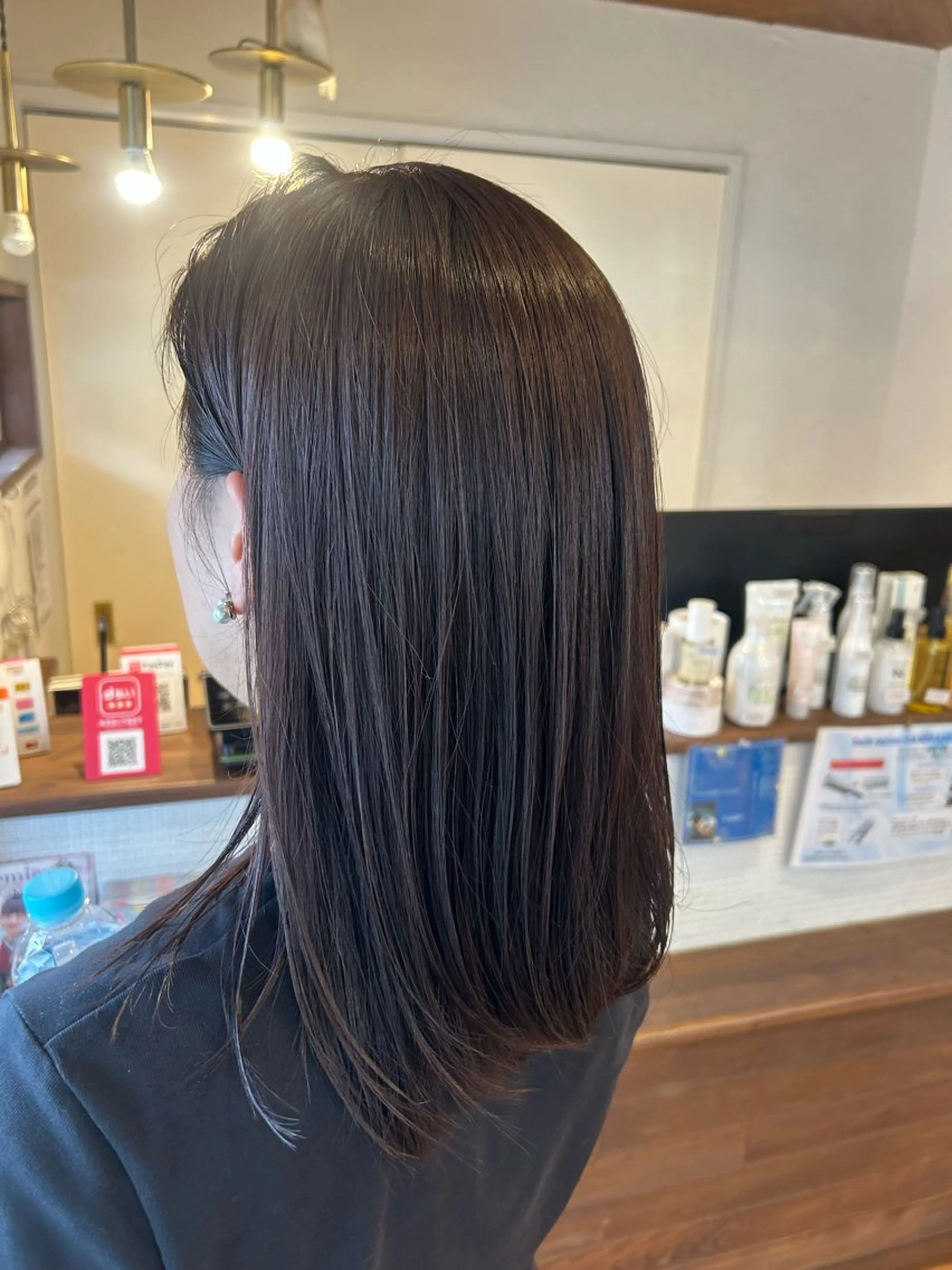 ミディアム カラー ブラウンカラー カット 徳 永のヘアスタイル