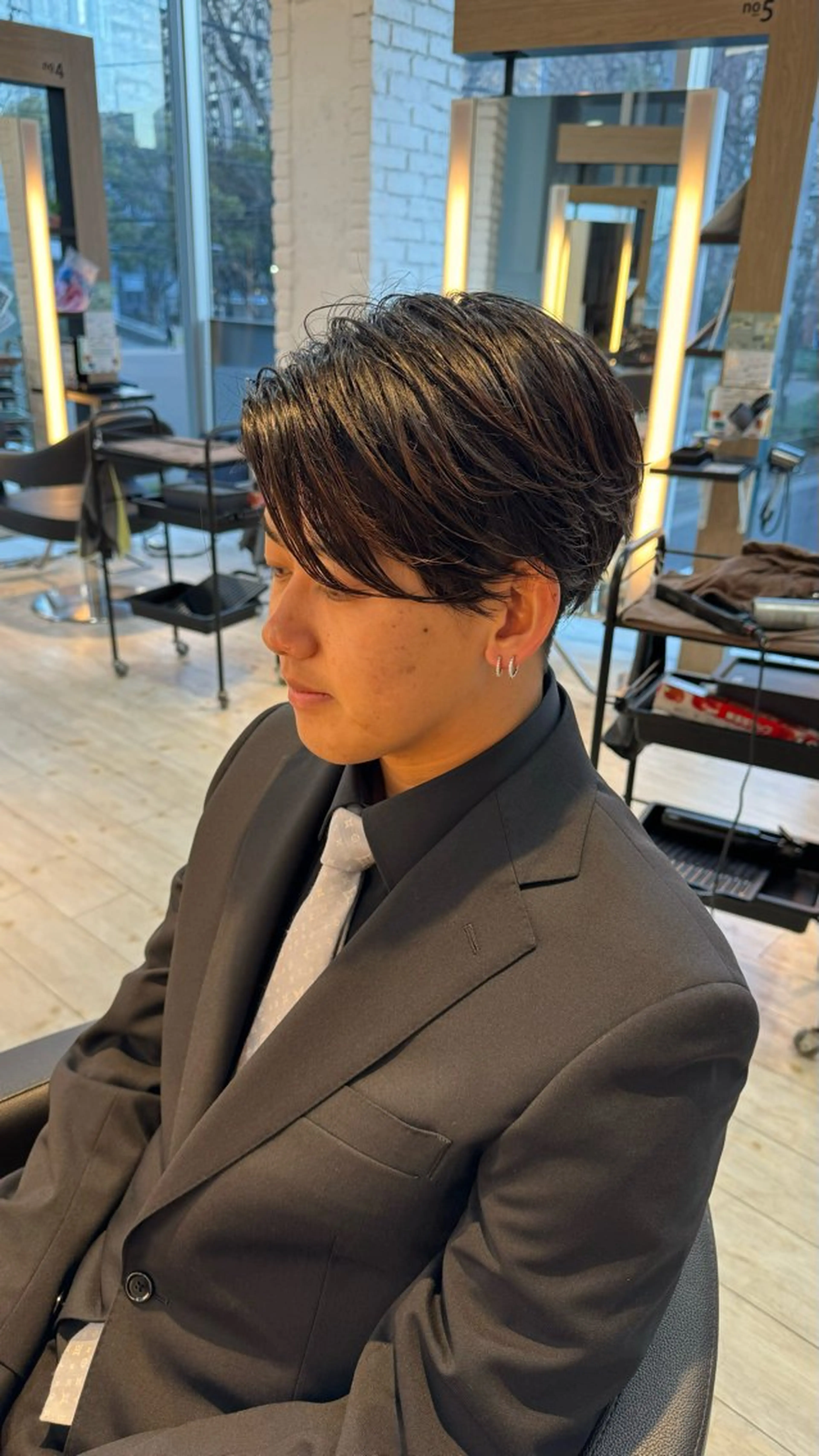 メンズ センターパート メンズ韓国風 カット rinko/メンズ/ ブリーチカラー/栄のヘアスタイル