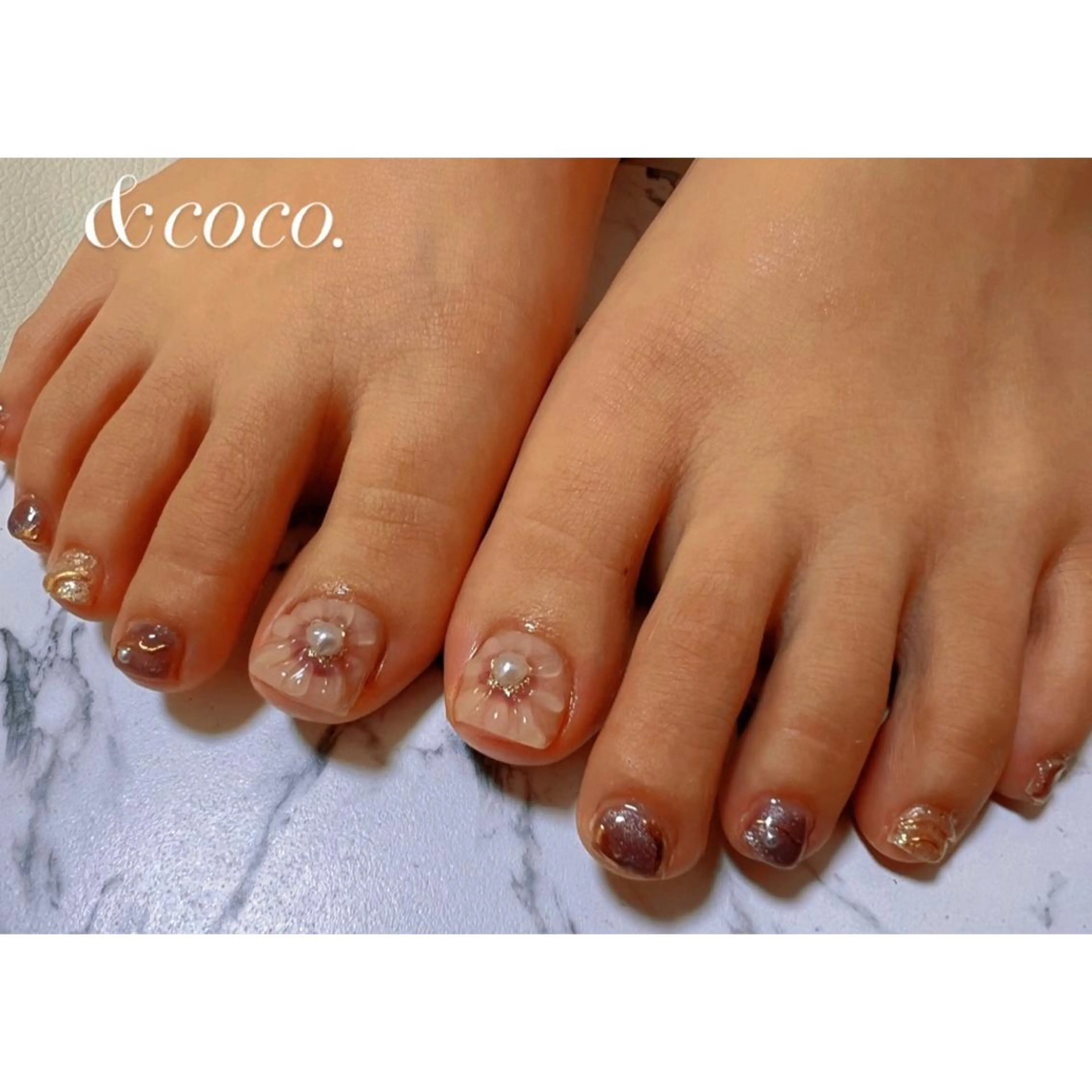 ネイル フラワーネイル ぷっくりネイル 春ネイル ＆coco.所属・＆ coco.のネイルデザイン