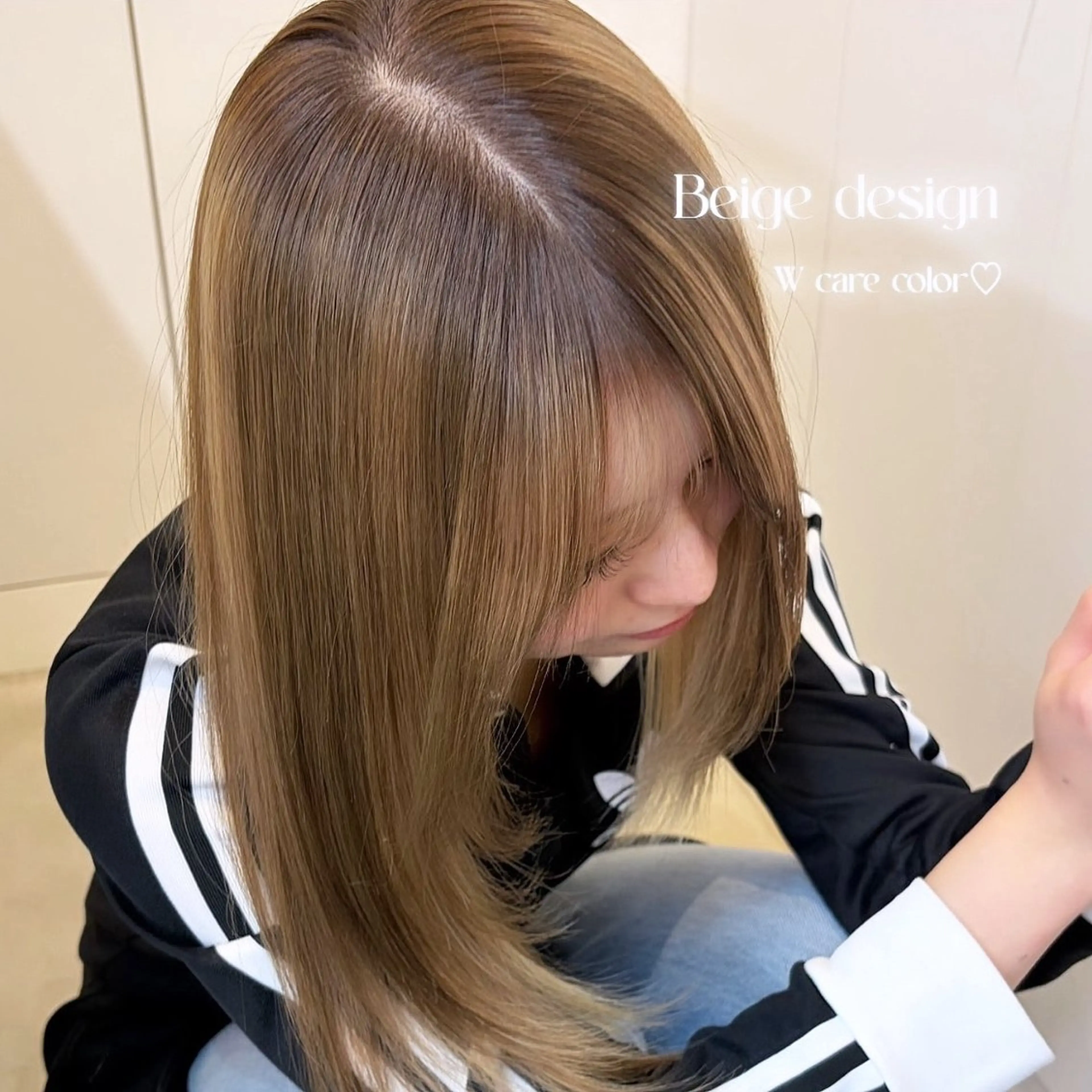 ロング カラー ヘアアレンジ ヘアカラー トリートメント ヘアセット 透け感ベージュ🤎 韓国ヘアtakutoのヘアスタイル