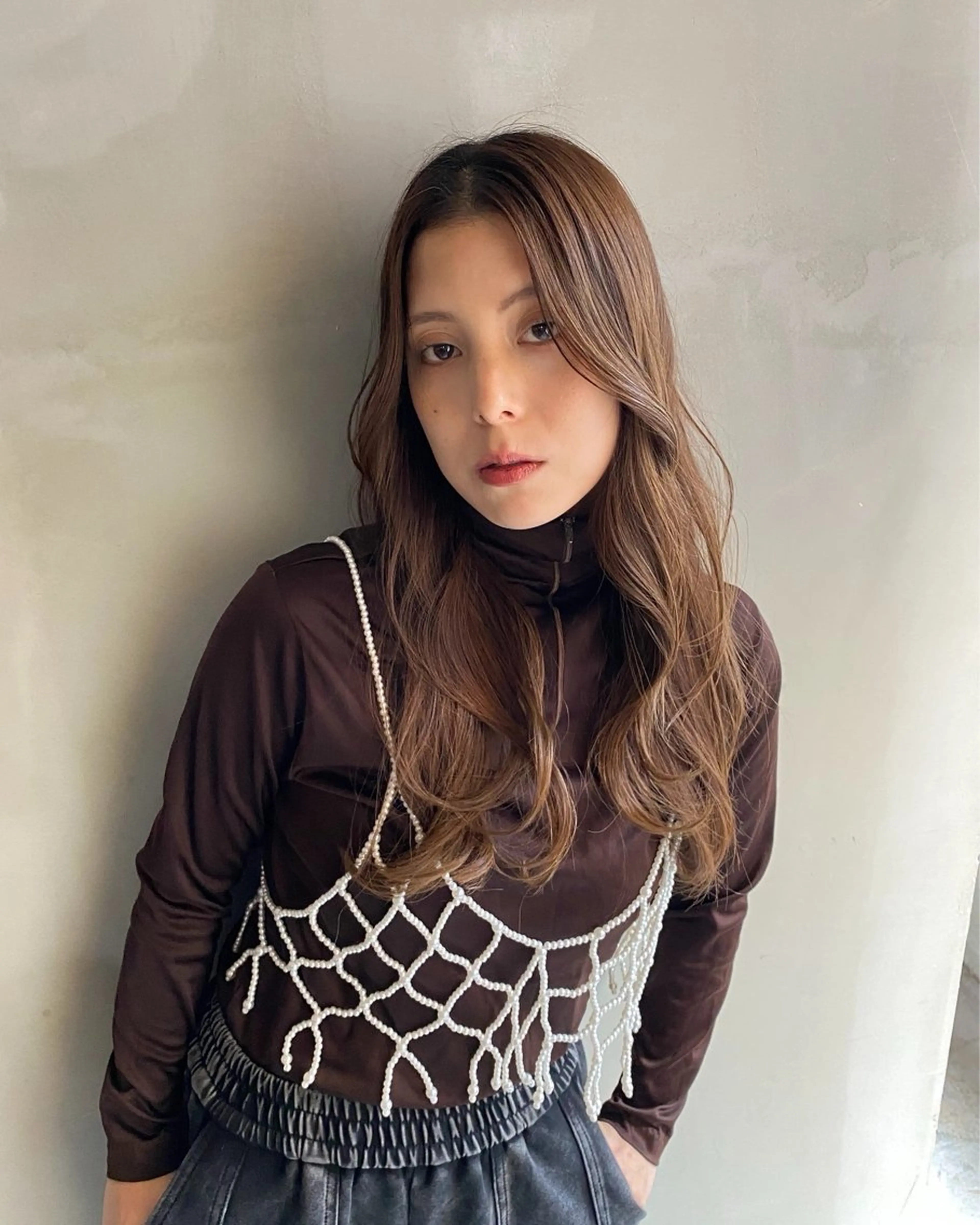 ロング カラー 肌馴染みくすみカラー 花房 佑夏のヘアスタイル