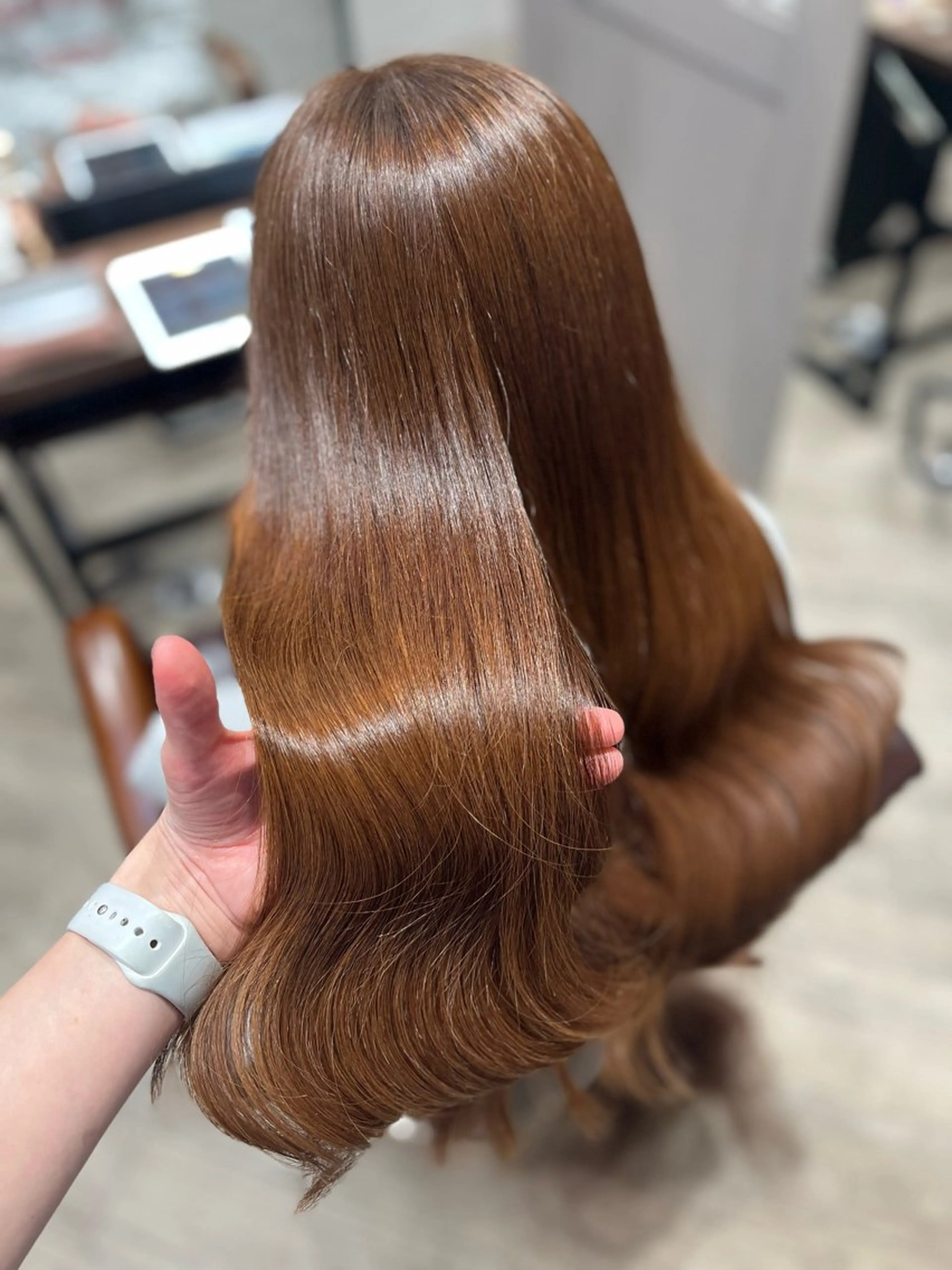 ロング カラー ブラウンカラー オレンジ オレンジブラウン カット ヘアカラー トリートメント 🫧ぷる艶カラー🫧 Yuubi🦩のヘアスタイル