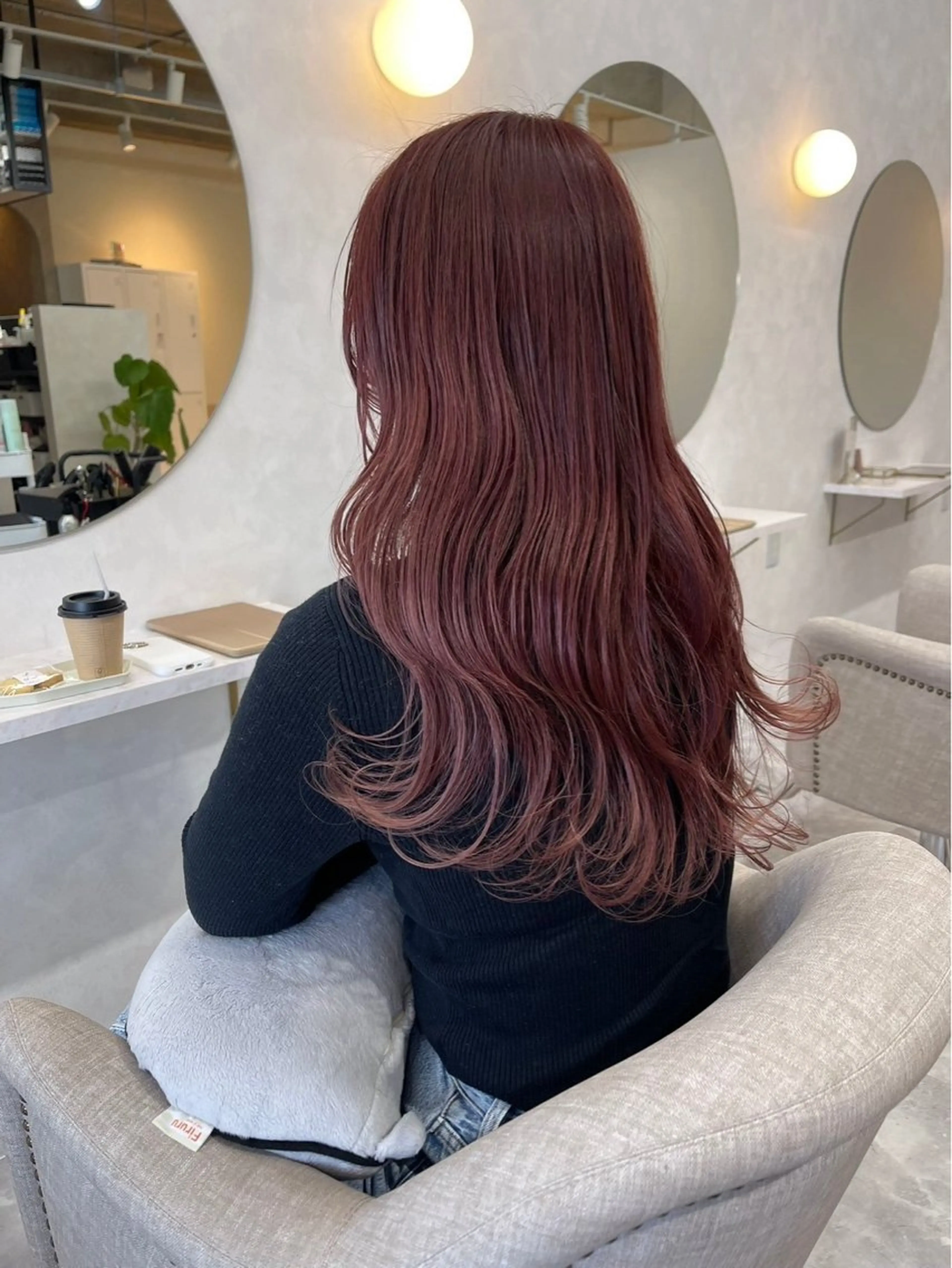 ロング カラー レッドカラー Lalu yutoのヘアスタイル